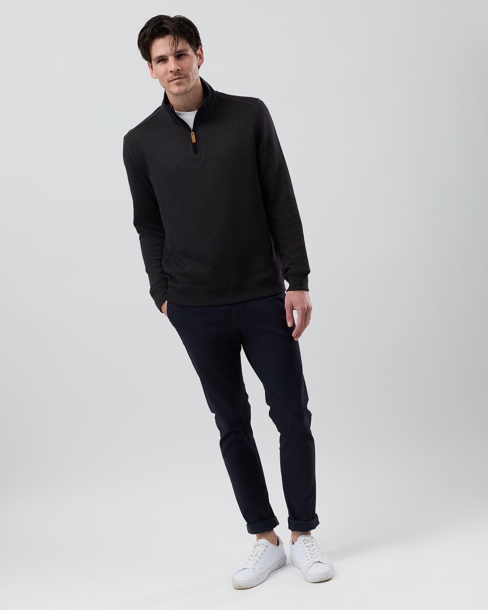 FRENCH RIB HALF ZIP