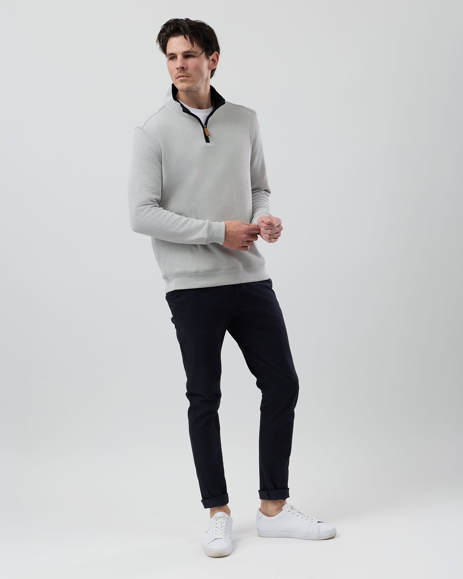 FRENCH RIB HALF ZIP
