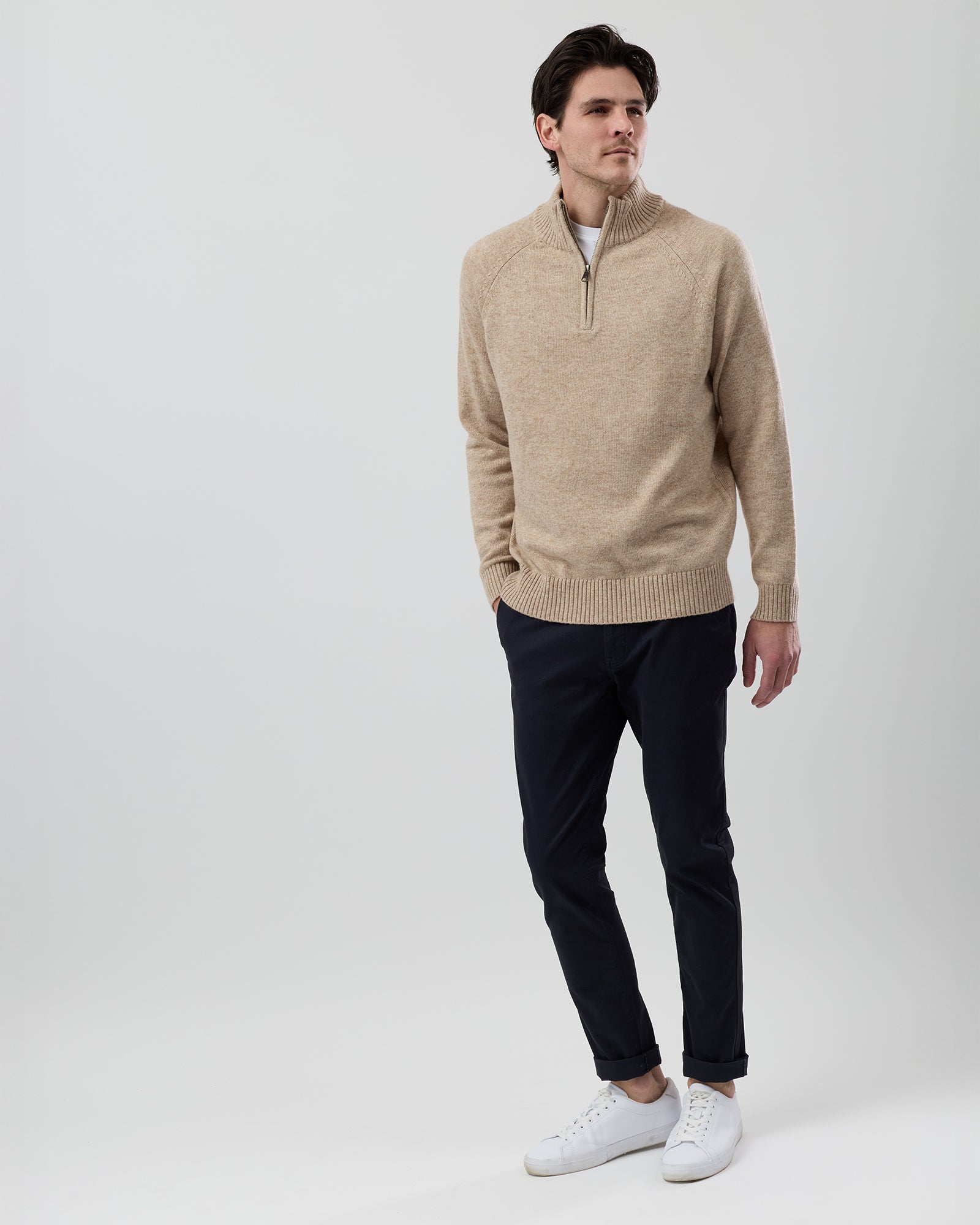 HALF ZIP WOOL BLEND KNIT