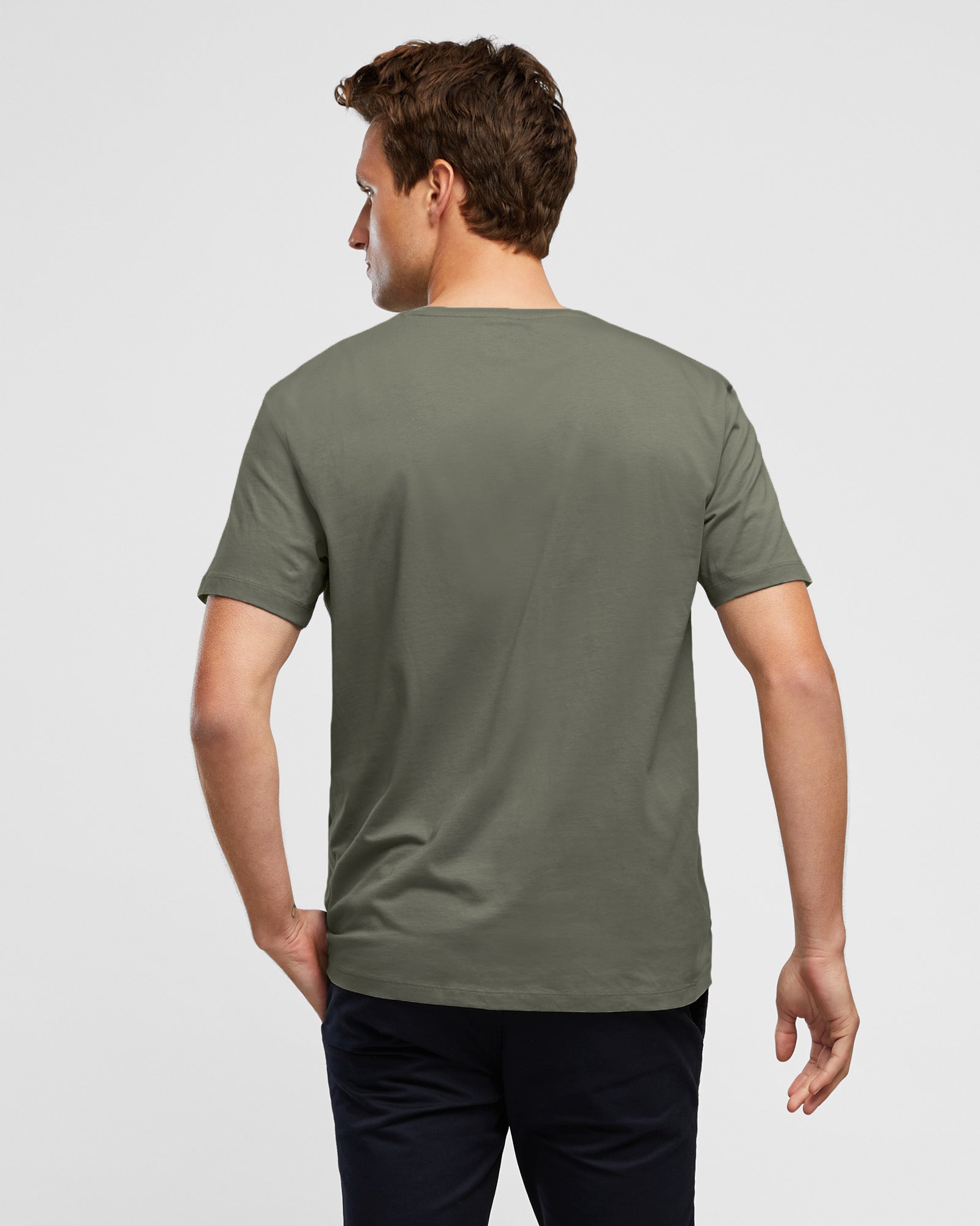 Agave Green Men's Slim Fitting T-Shirt, rear view