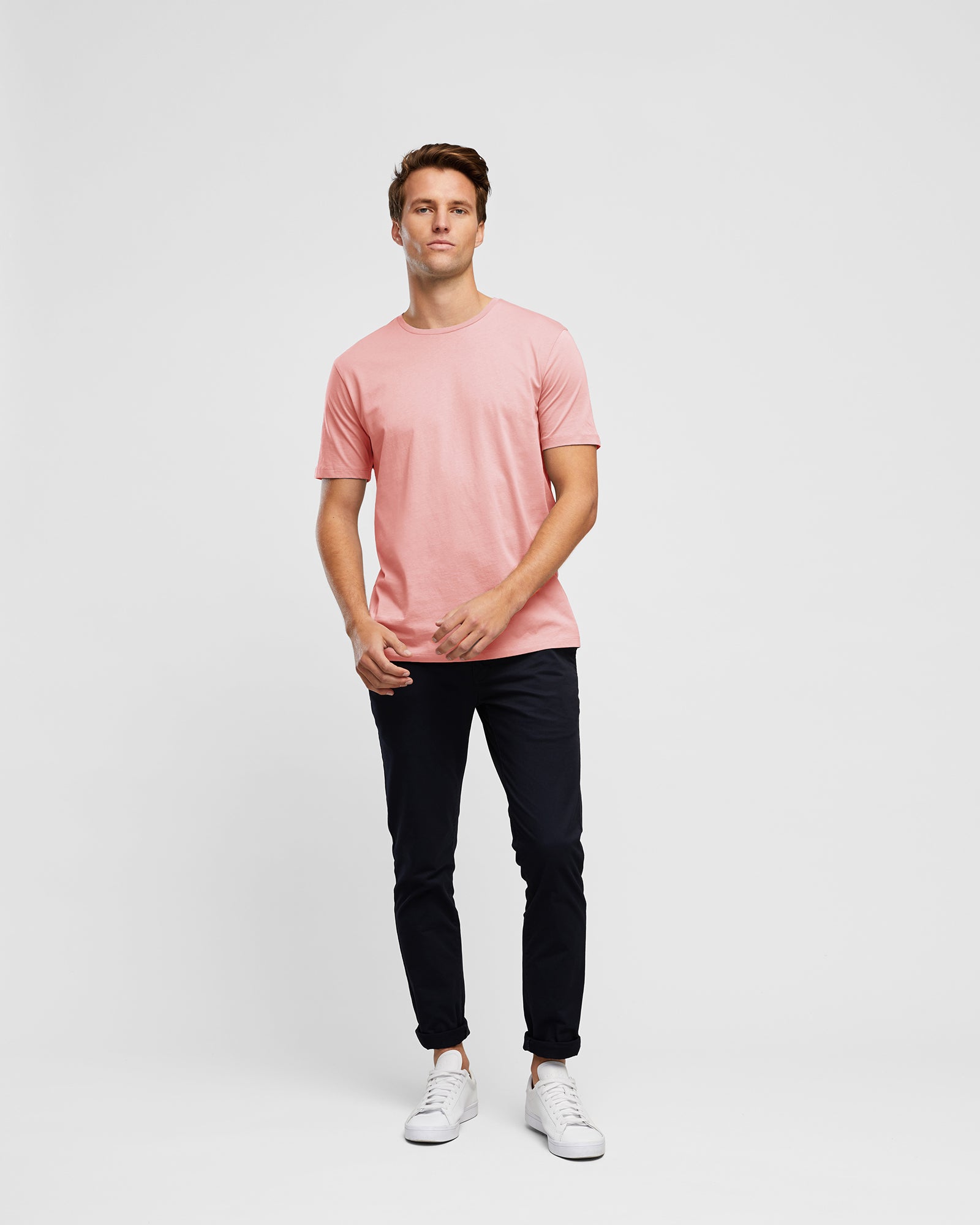 Premium Cotton Men's T-Shirt in Slim Fit in California Pink