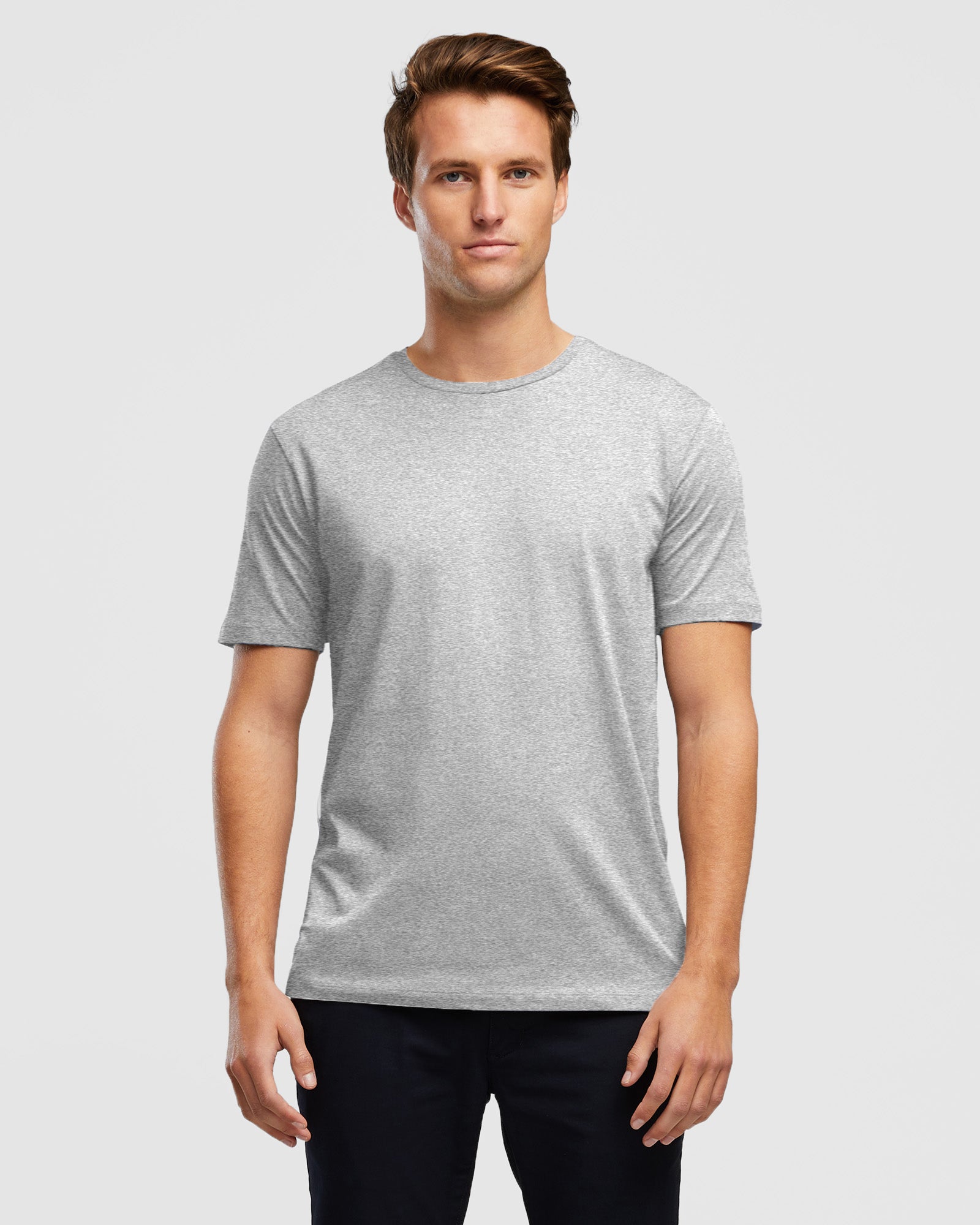 Light Grey Marl Men's Cotton Short Sleeve Tee, by Wayver