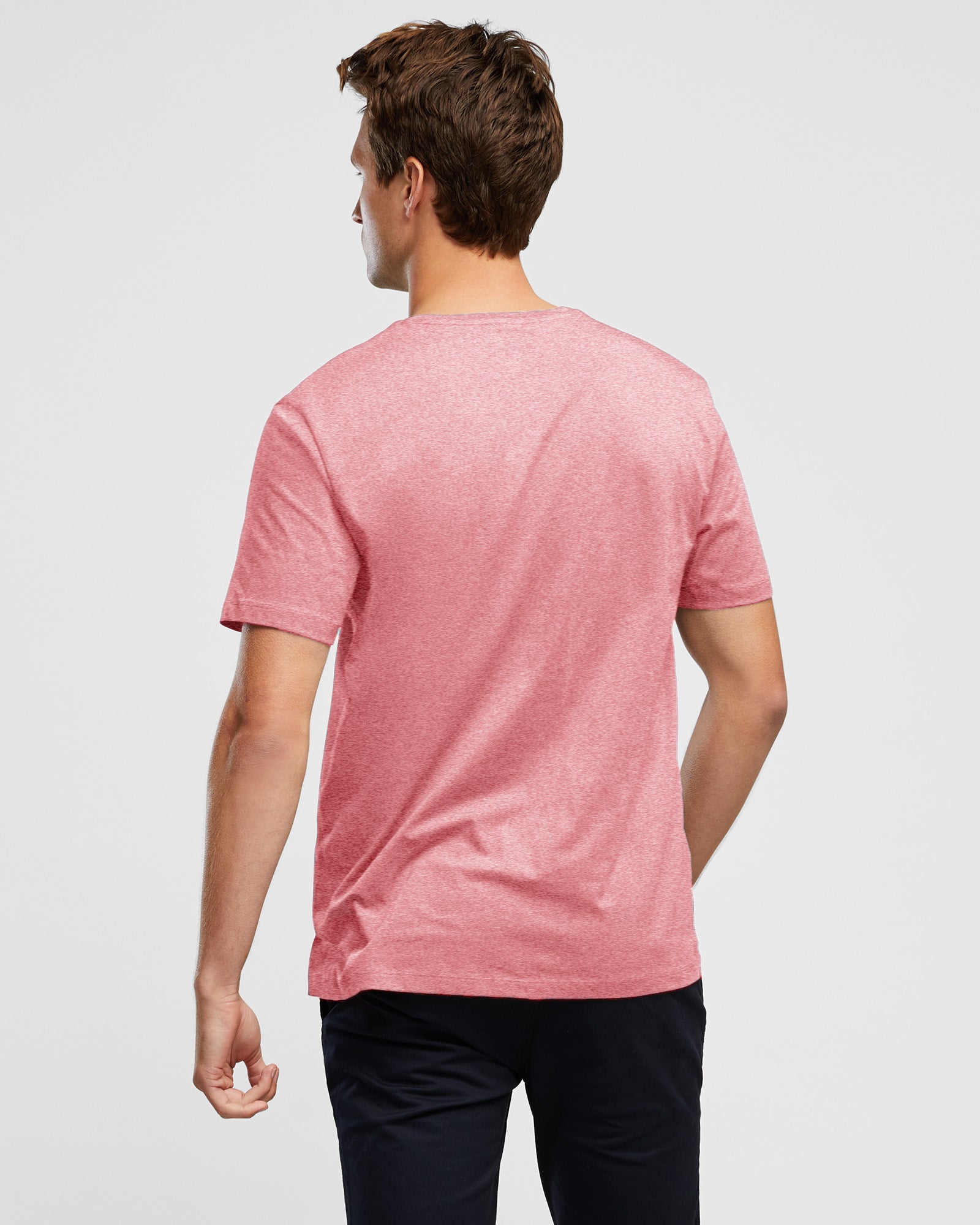 Essential Classic Mens Crew T-Shirt in Coral