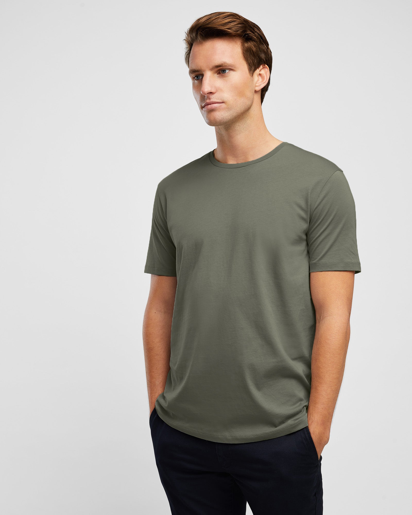 Men's Contemporary Crew Tee in Agave Green, front view