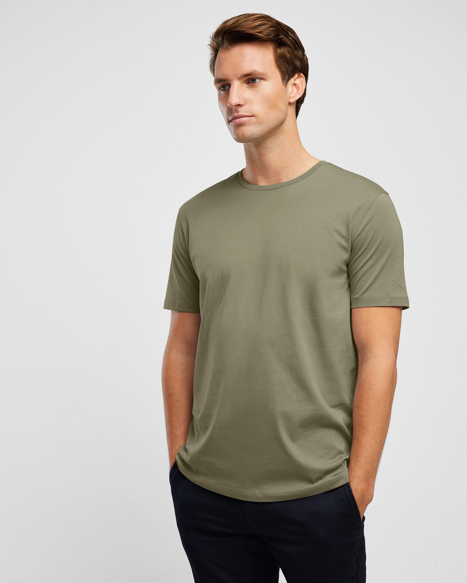 Wayver Moss Green Men's Cotton T-Shirt