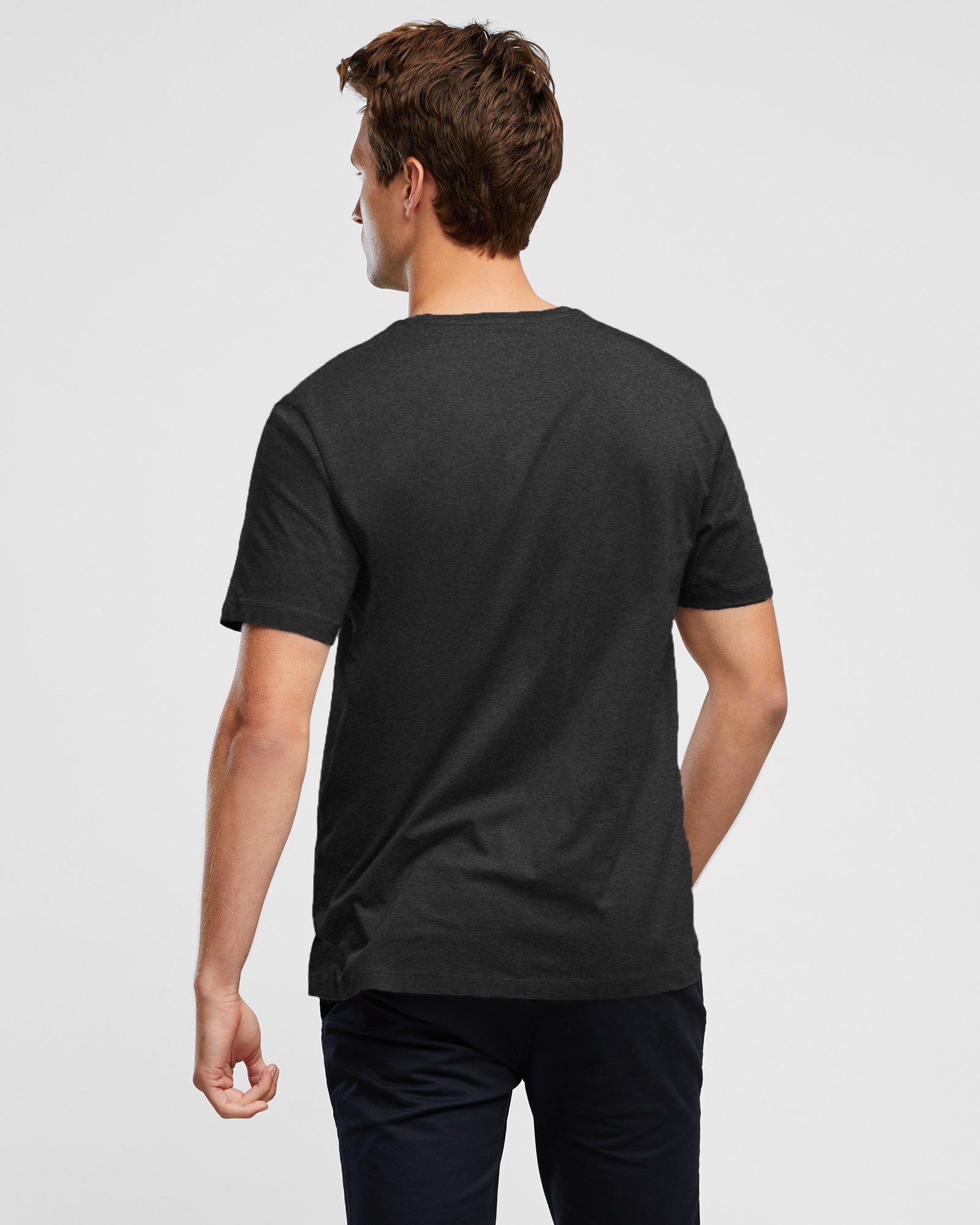 Pure Cotton Charcoal coloured t-shirt for men, rear view