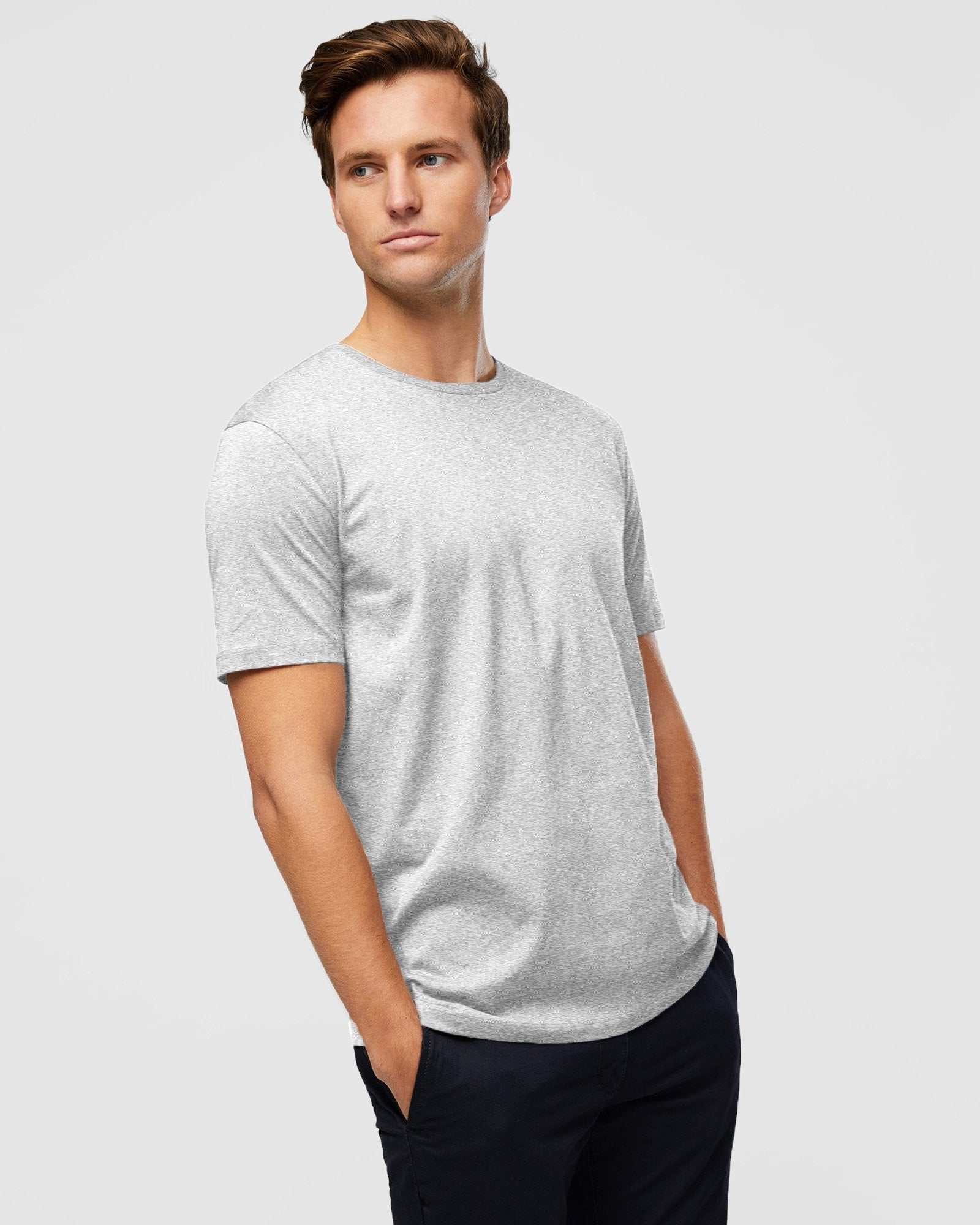 Essential Crew Cotton T-Shirt in Snow