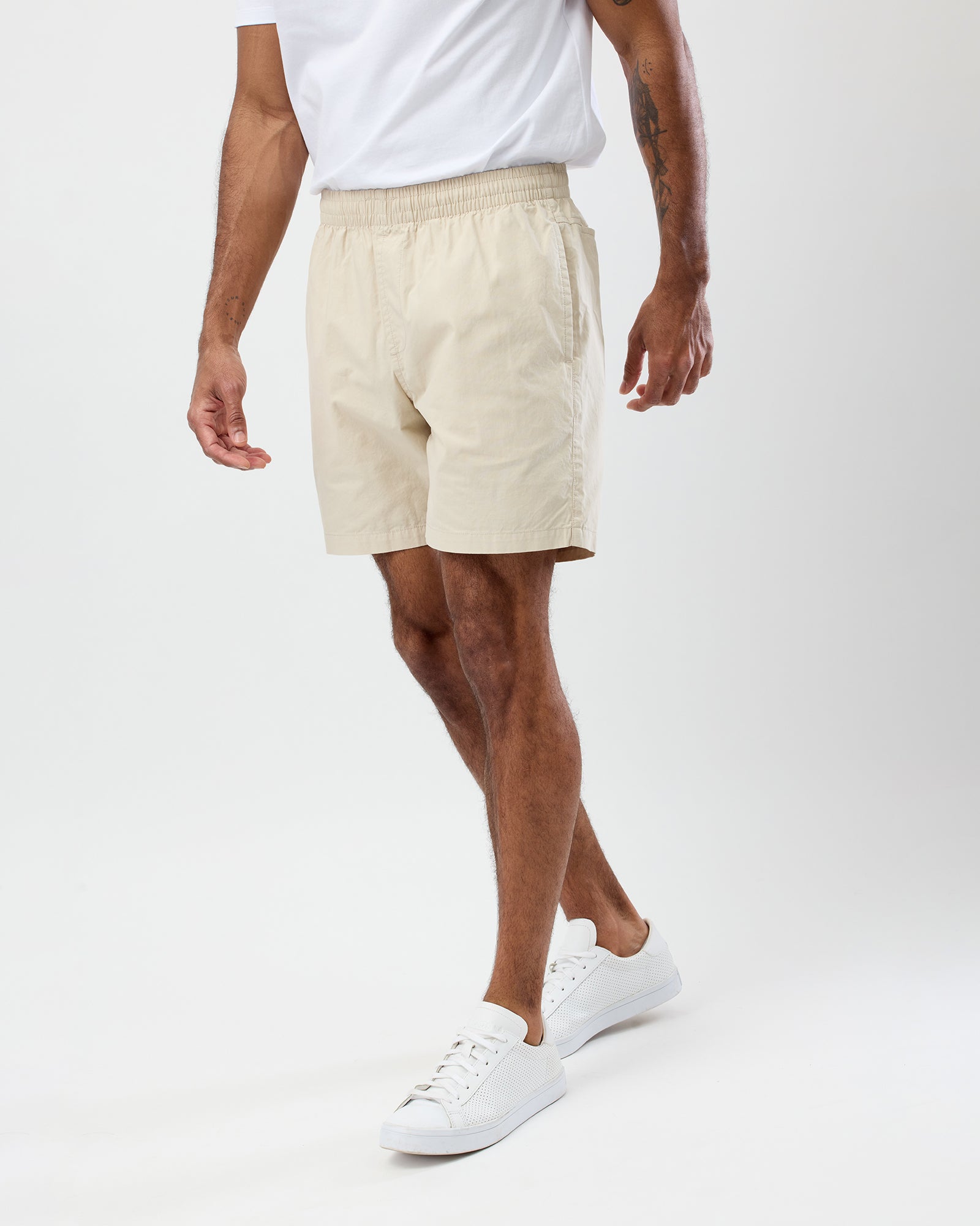 WAYVER Originals - Men's Cotton Beach Shorts - Beige Pima Cotton ...