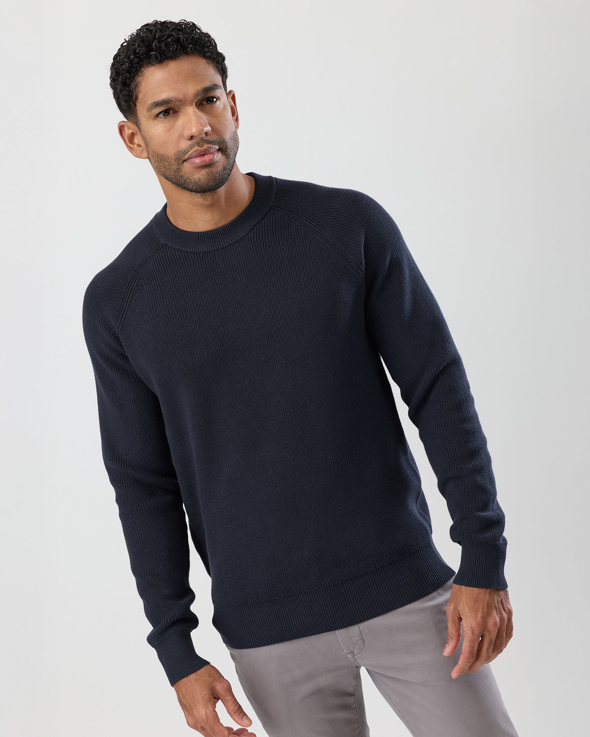 Wayver Originals Cotton Textured Fisherman's Rib Knit in Night