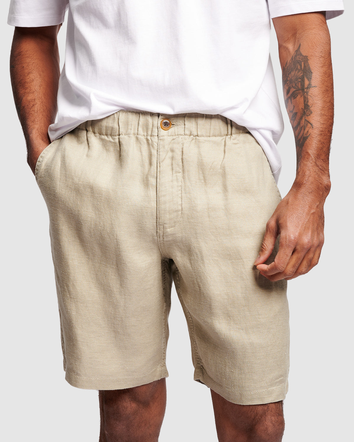 LINEN BLEND SHORTS