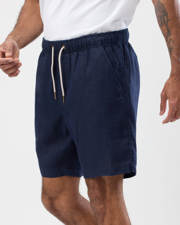 WAYVER Originals - Men's Breathable Linen Shorts - Navy | Summer Shorts ...