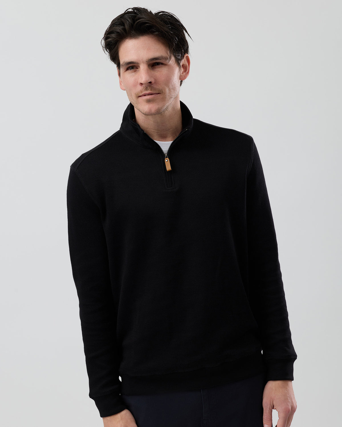 FRENCH RIB HALF ZIP