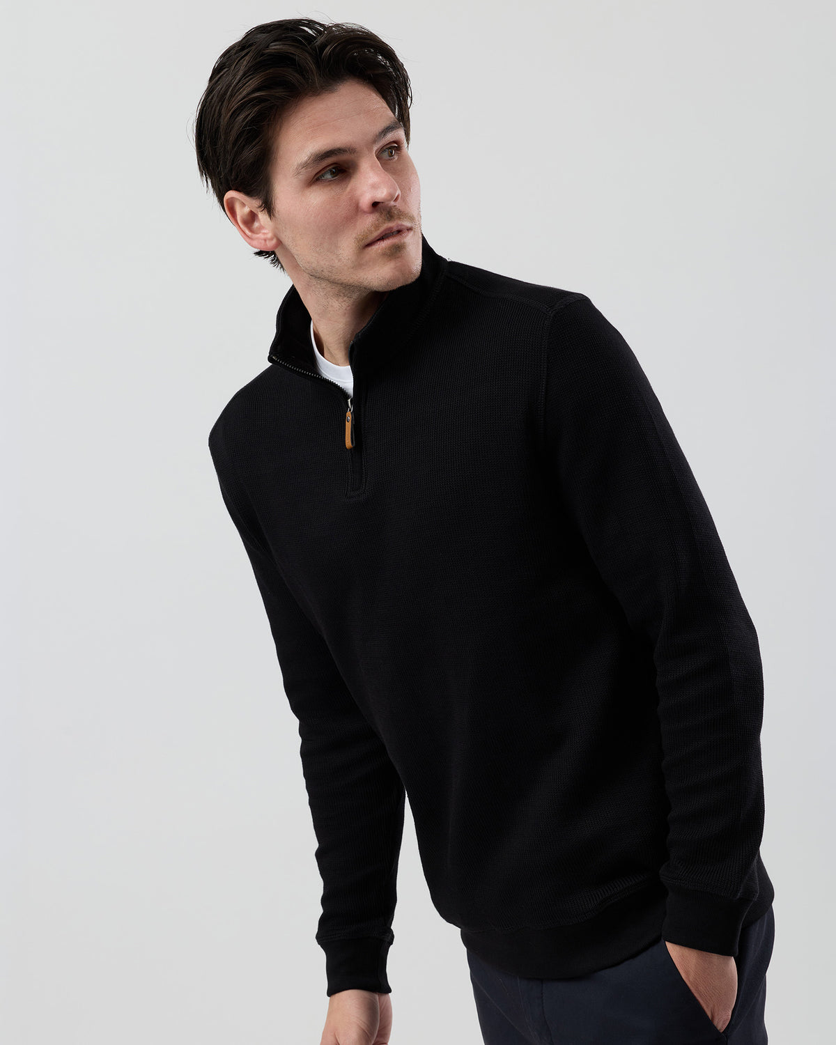 FRENCH RIB HALF ZIP