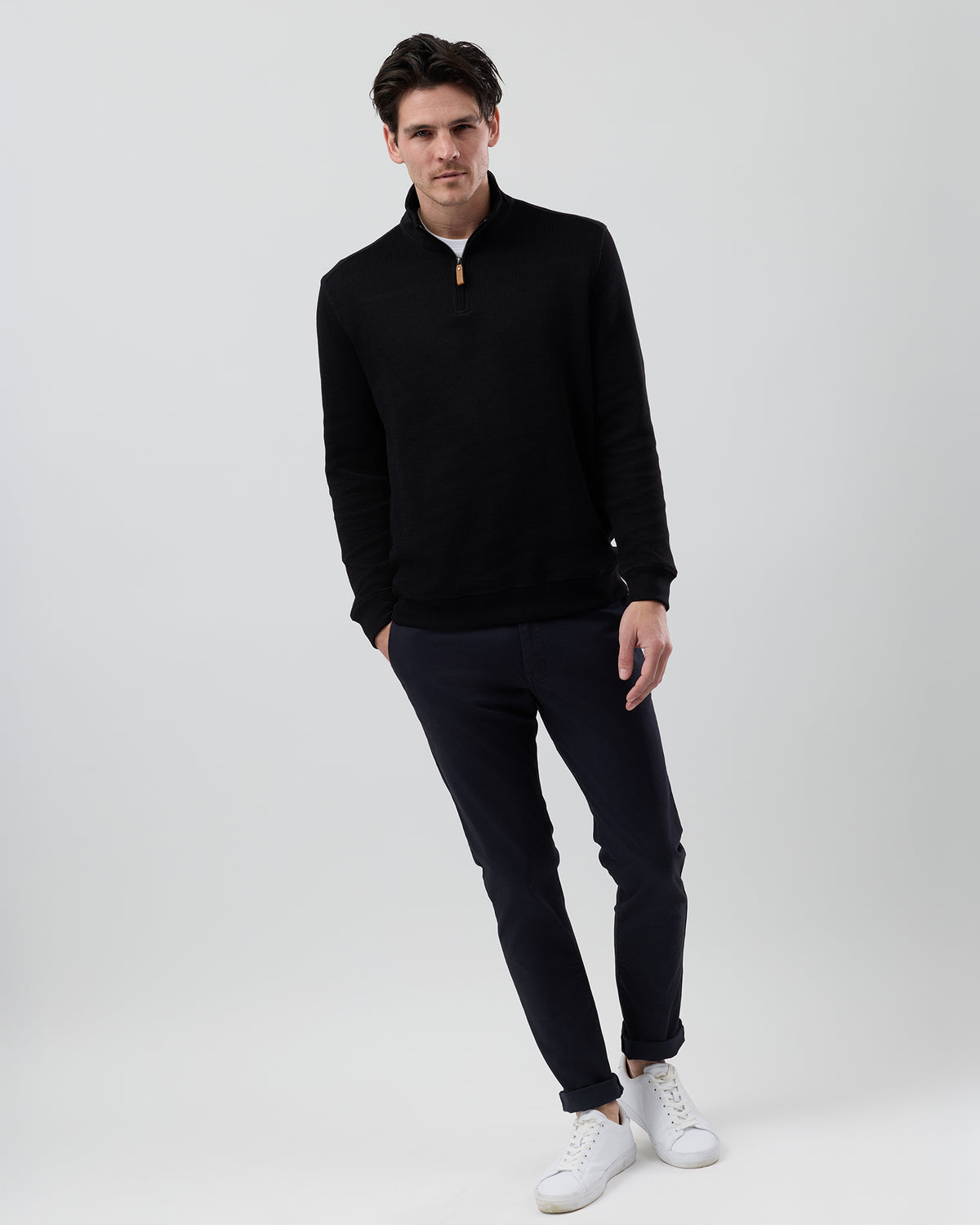 FRENCH RIB HALF ZIP