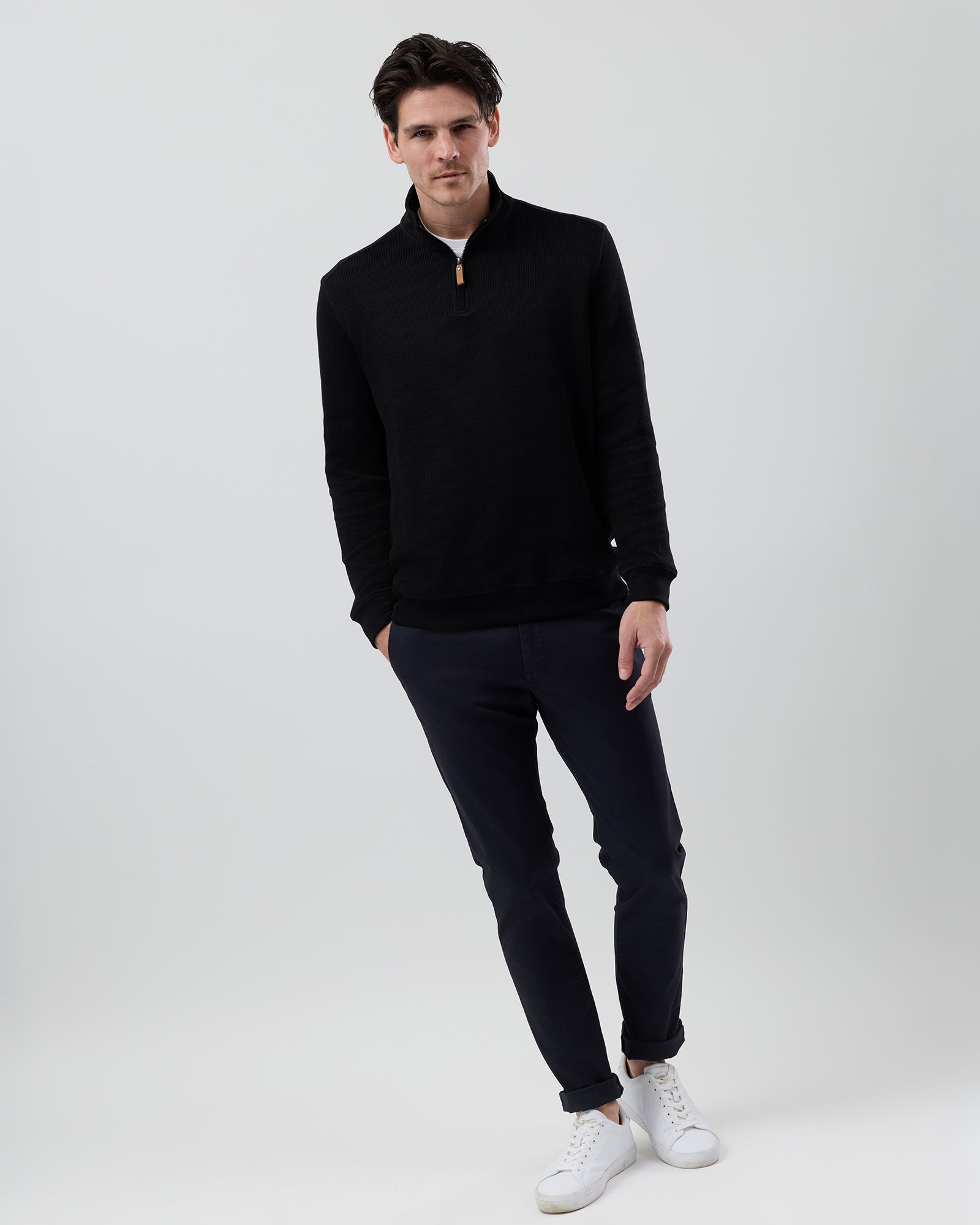 FRENCH RIB HALF ZIP