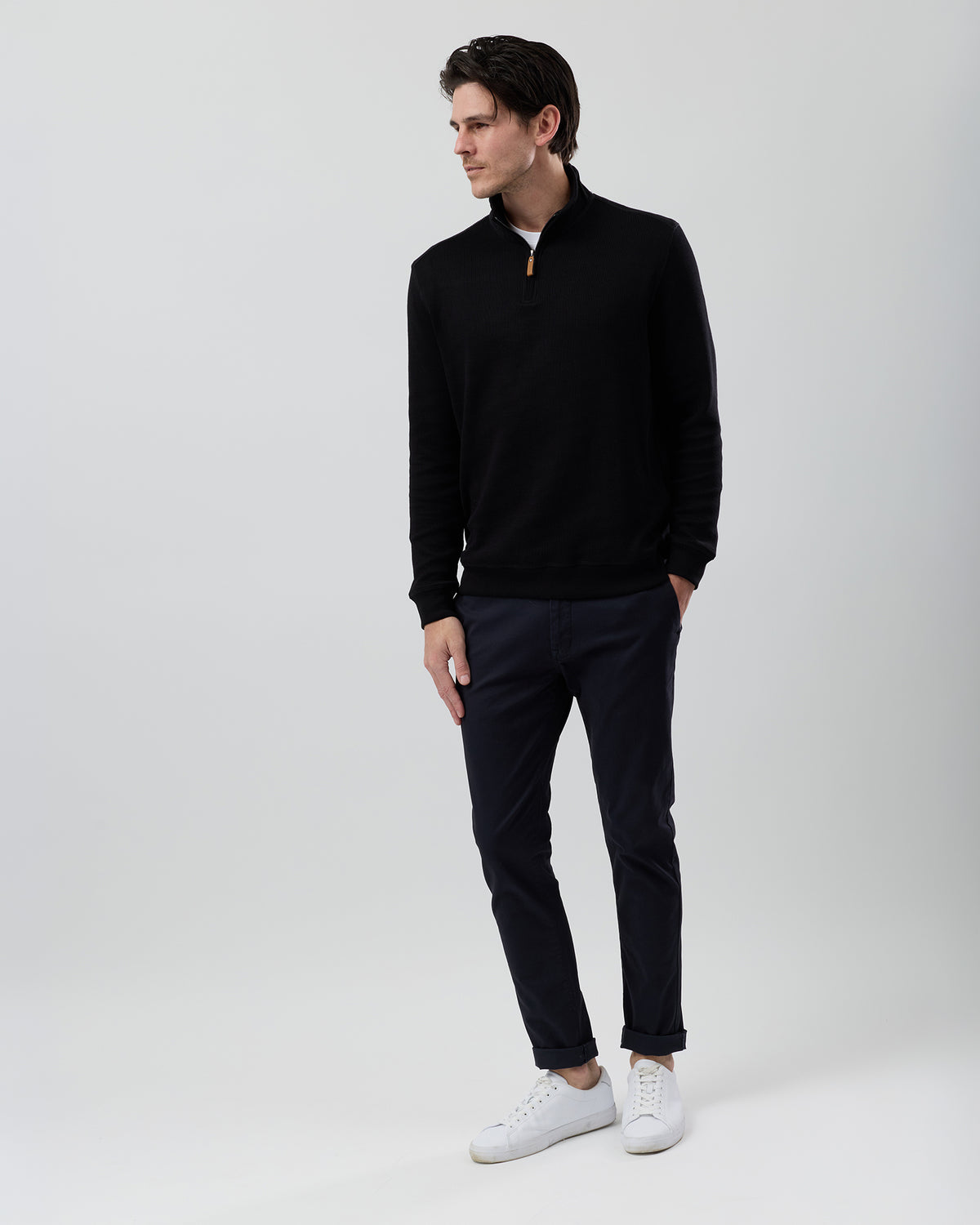 FRENCH RIB HALF ZIP