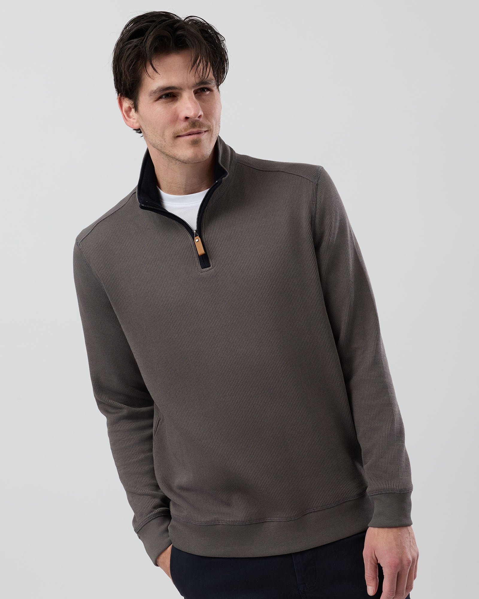 FRENCH RIB HALF ZIP