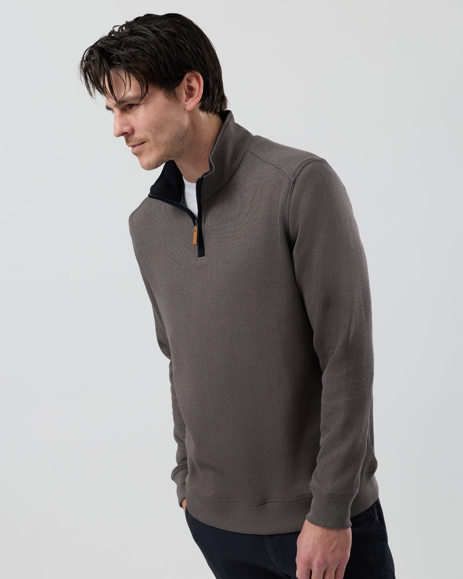 FRENCH RIB HALF ZIP