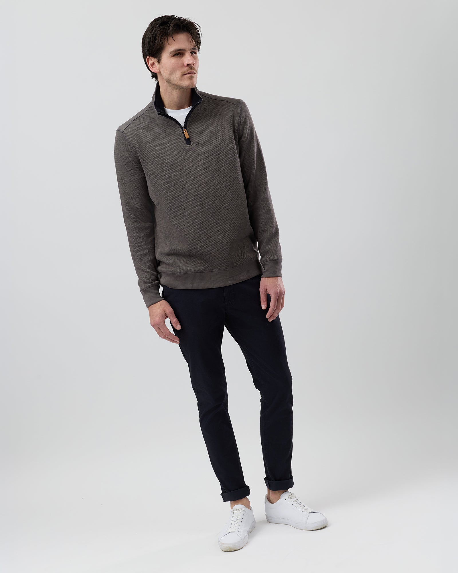 FRENCH RIB HALF ZIP