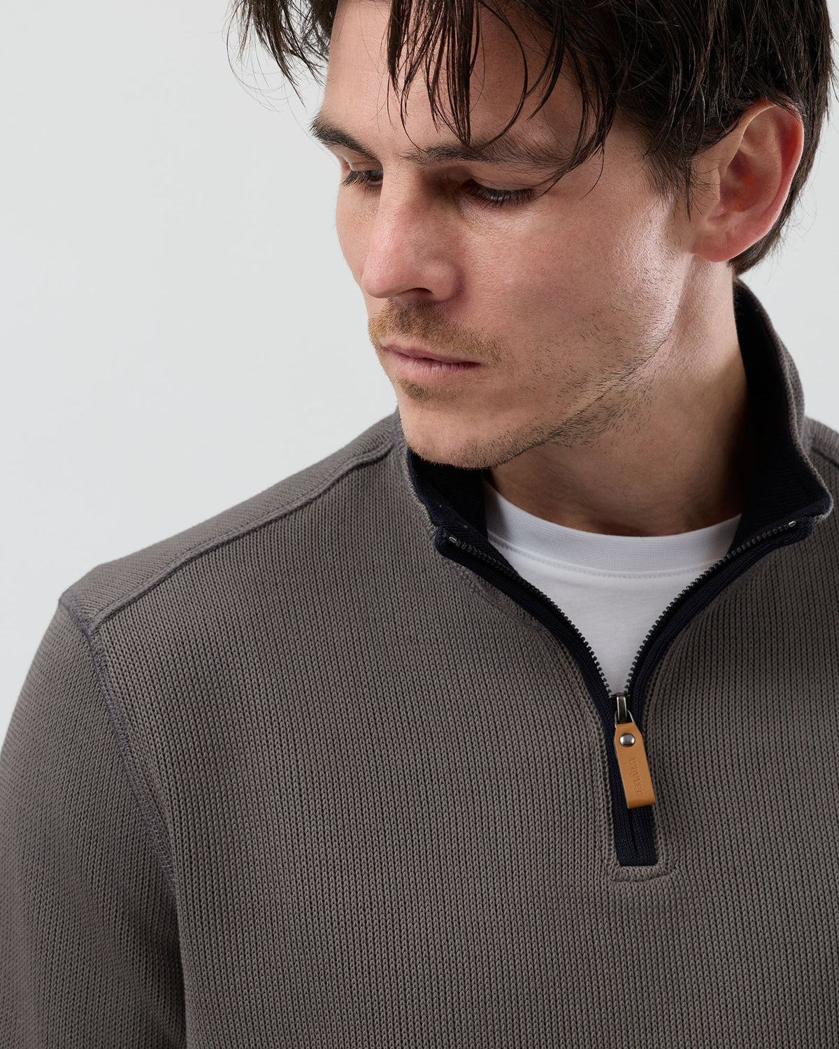 FRENCH RIB HALF ZIP