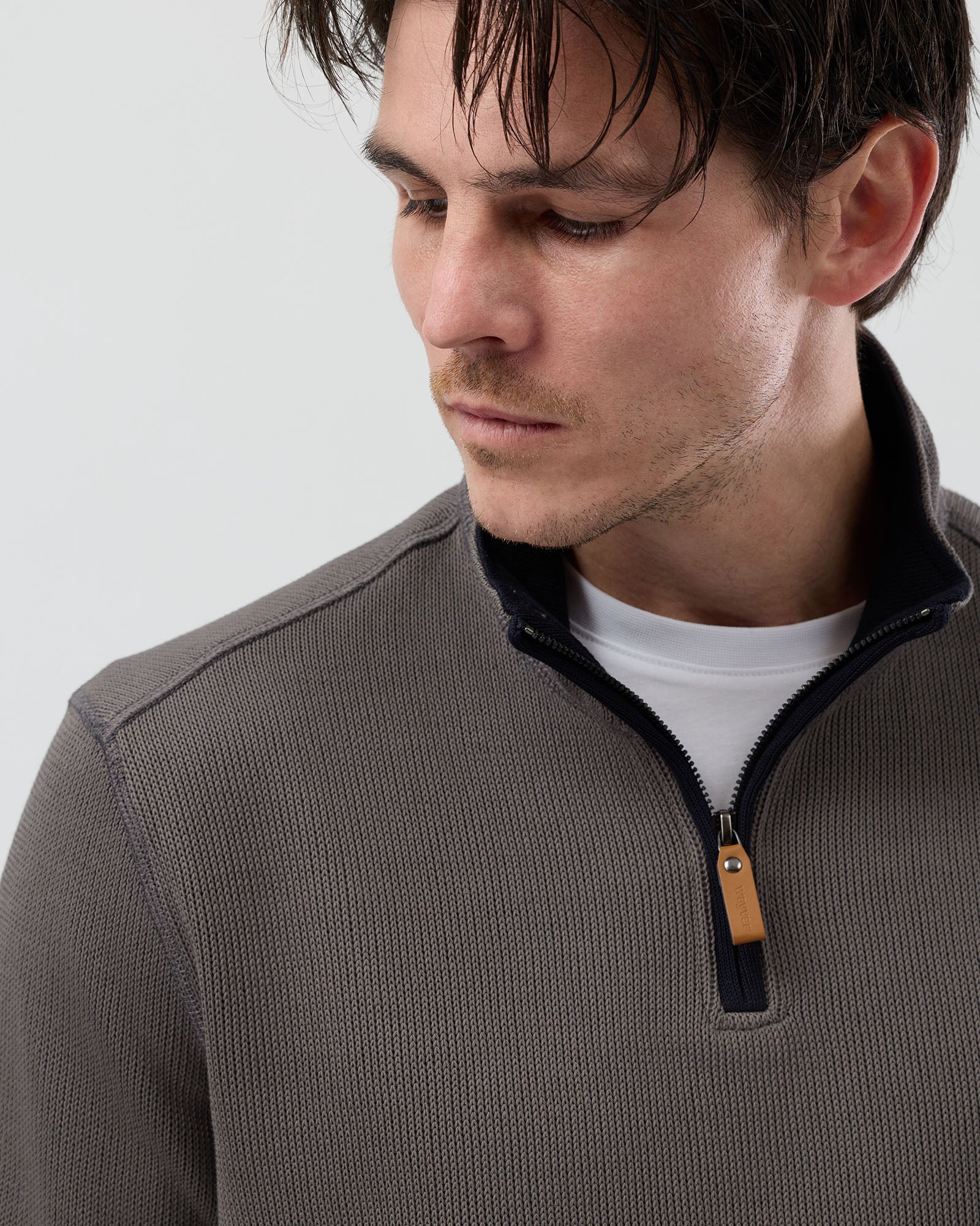 FRENCH RIB HALF ZIP