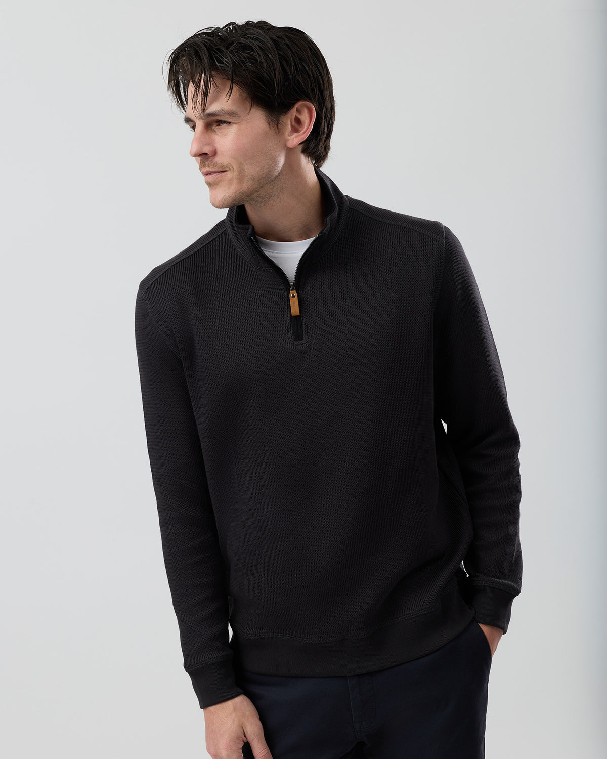 FRENCH RIB HALF ZIP