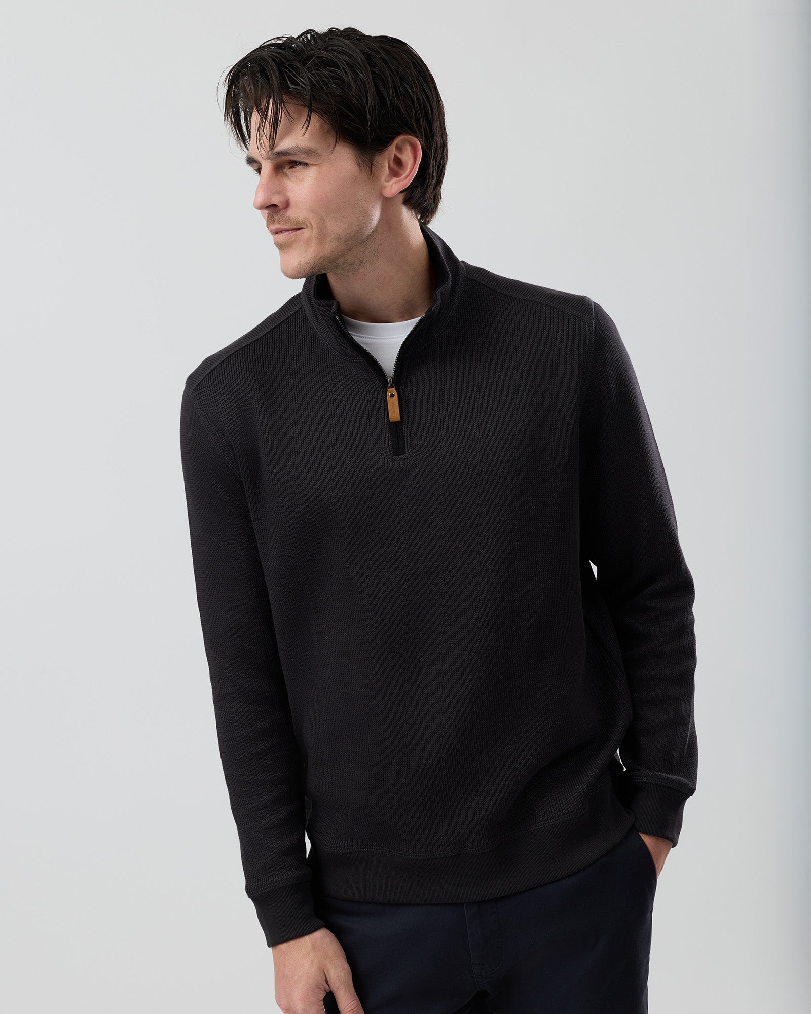 FRENCH RIB HALF ZIP