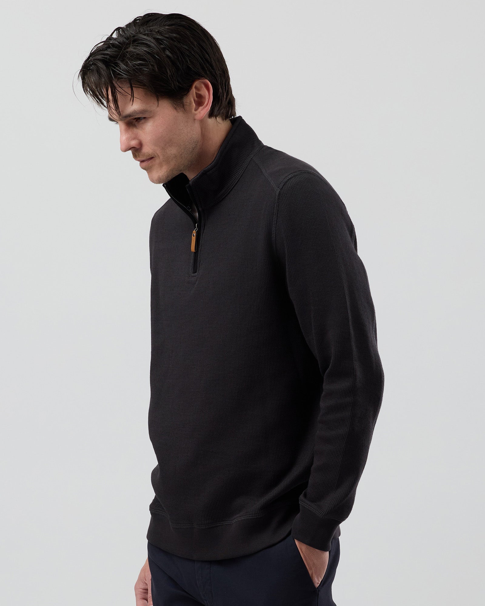 FRENCH RIB HALF ZIP