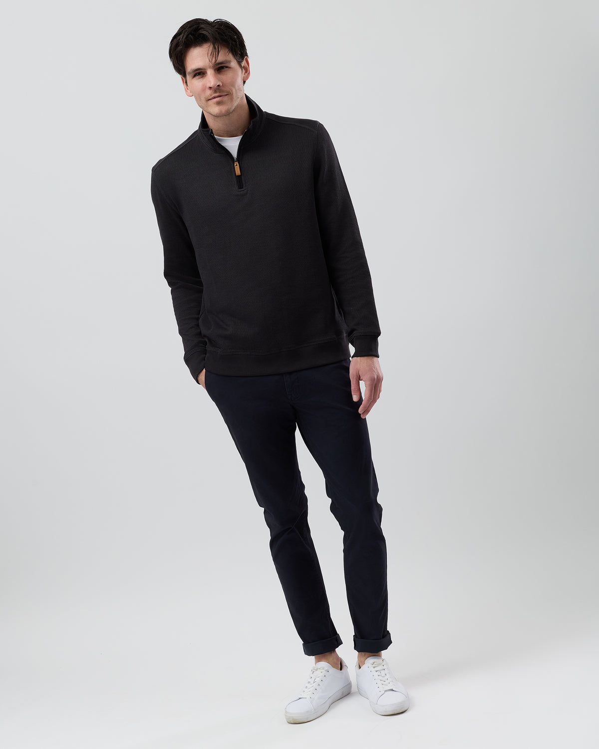 FRENCH RIB HALF ZIP