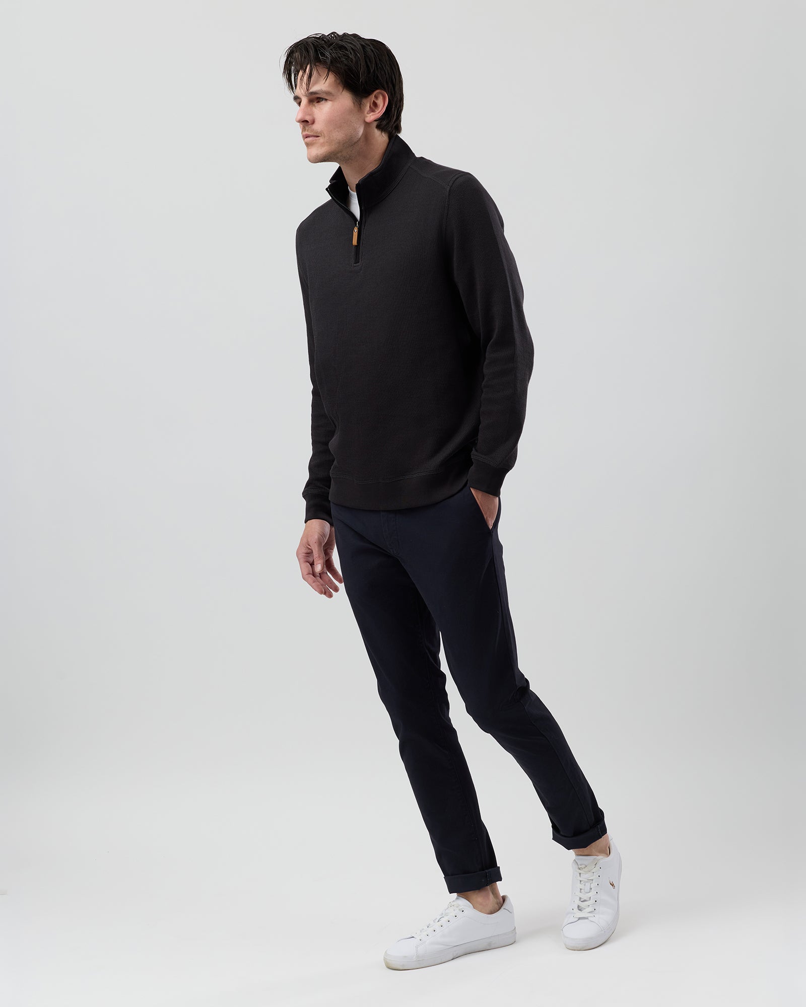 FRENCH RIB HALF ZIP