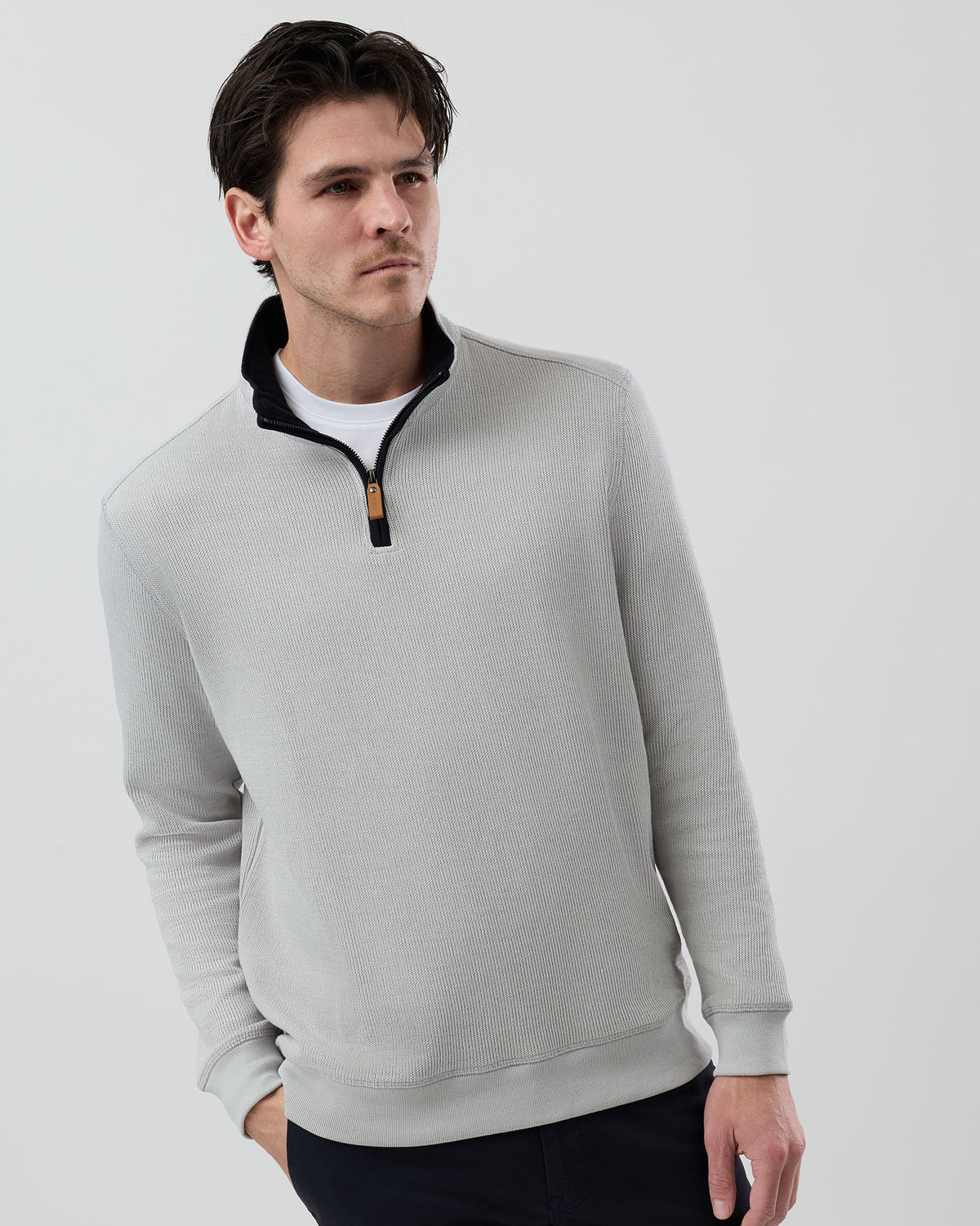 FRENCH RIB HALF ZIP