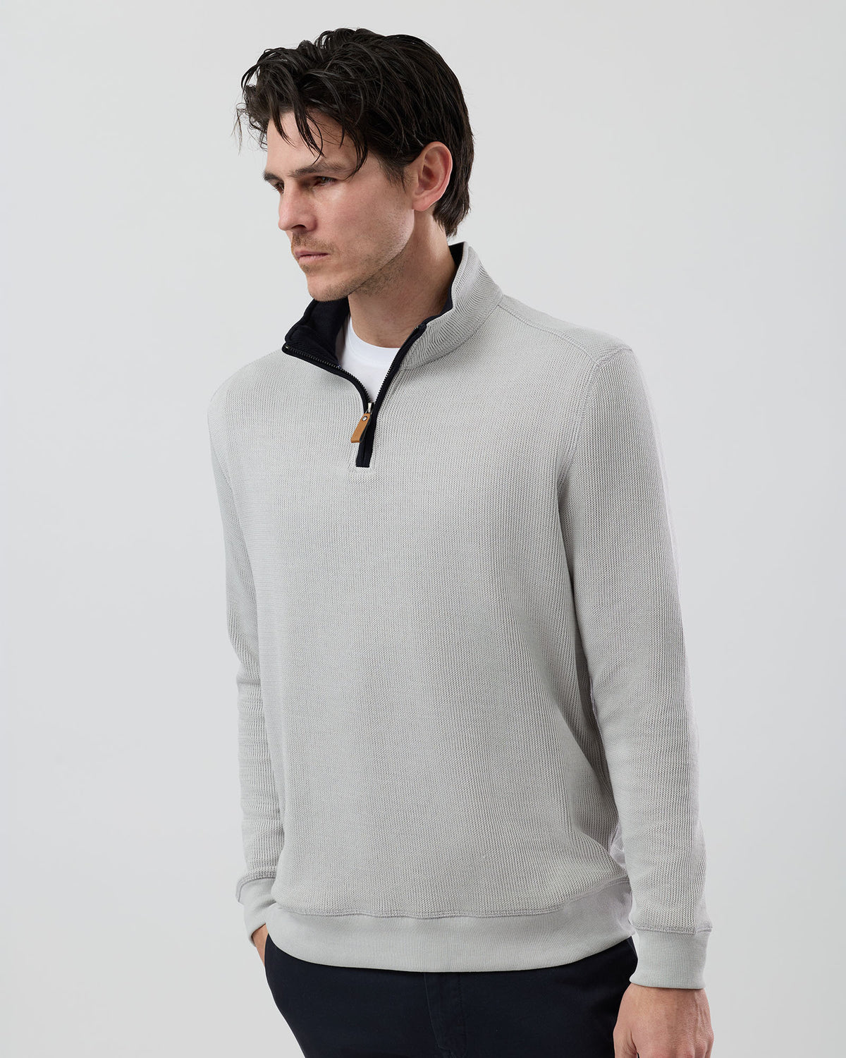FRENCH RIB HALF ZIP