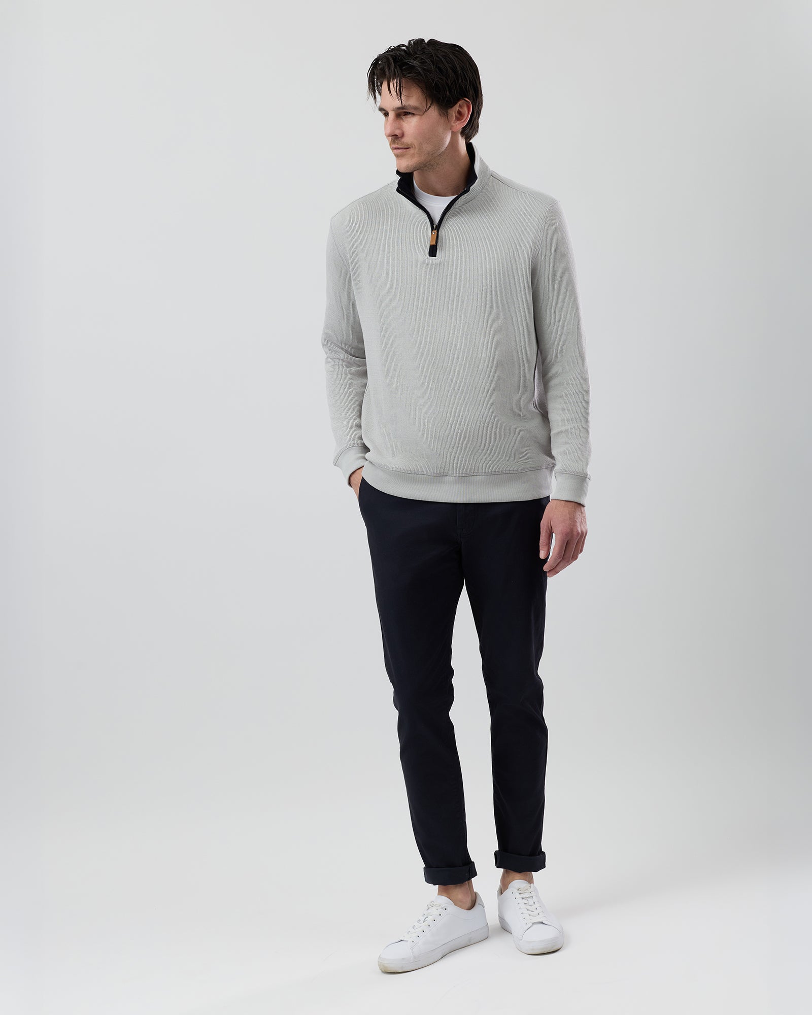 FRENCH RIB HALF ZIP