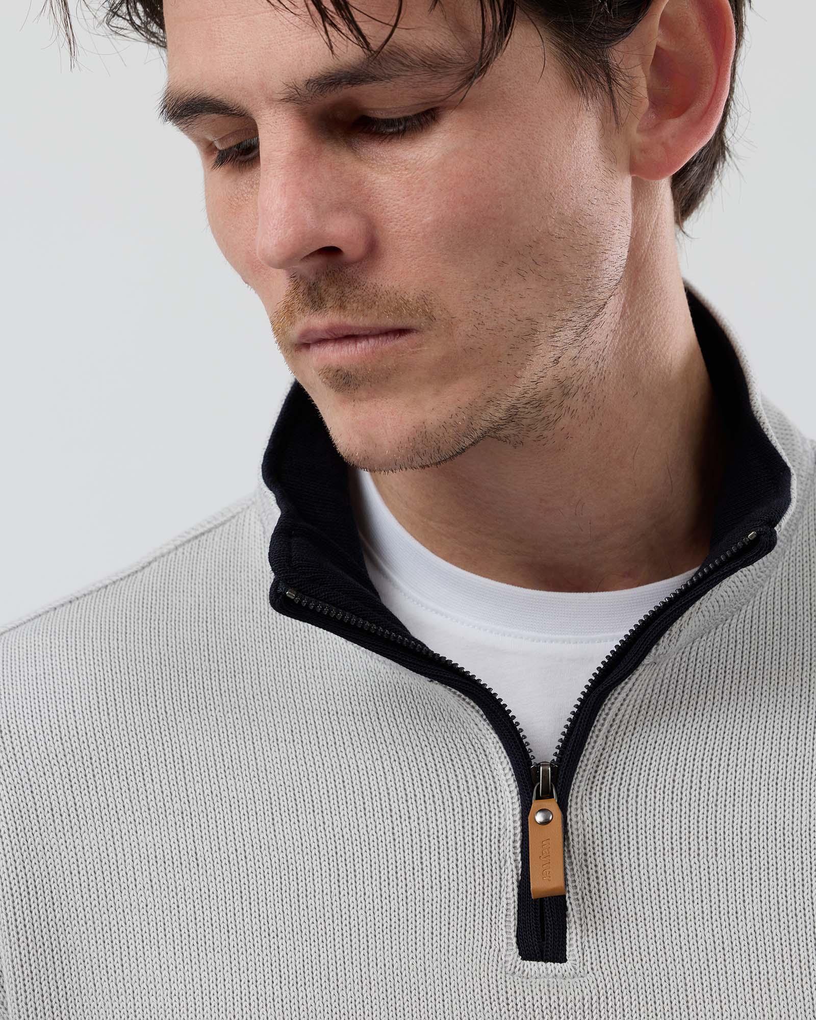 FRENCH RIB HALF ZIP