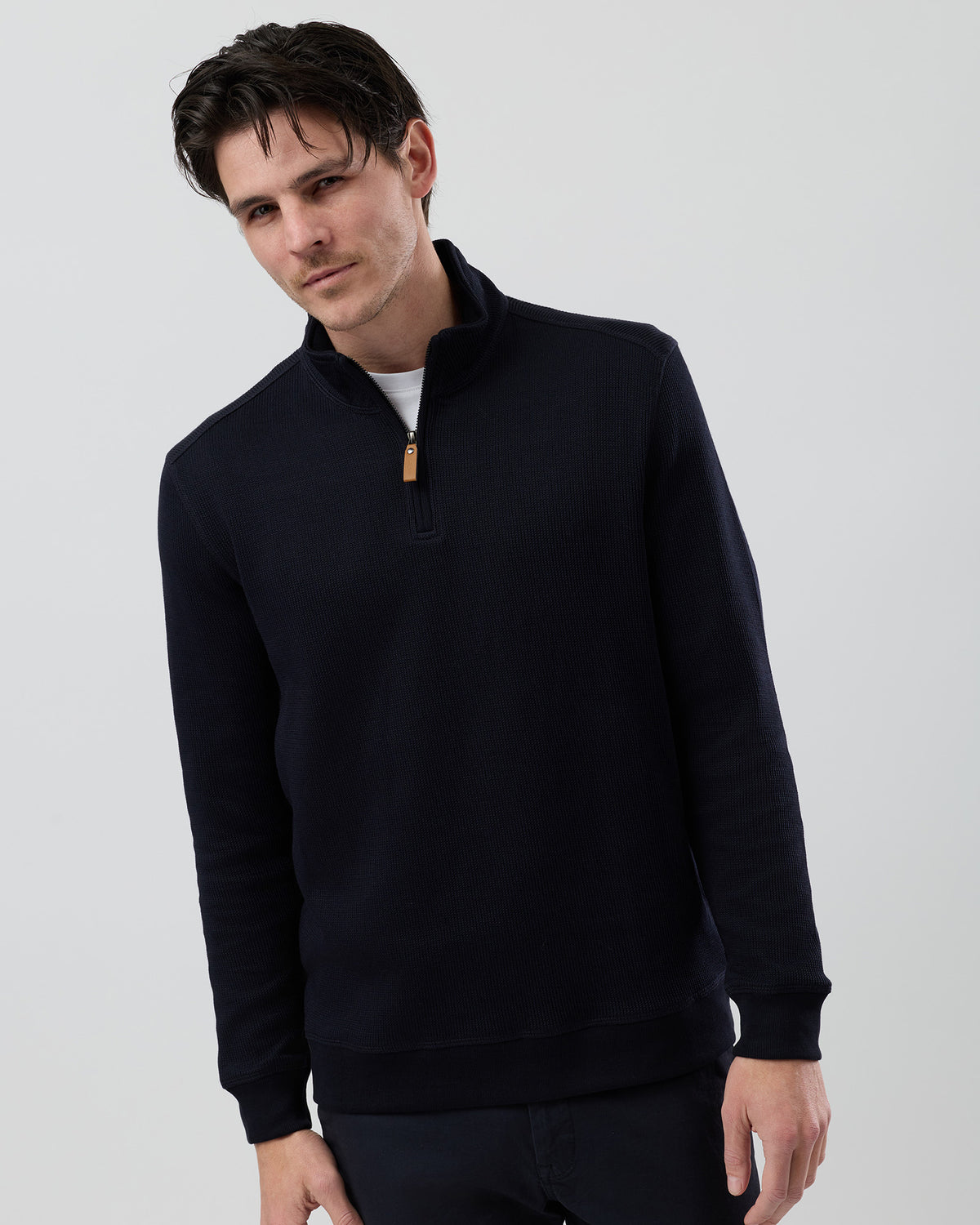 FRENCH RIB HALF ZIP