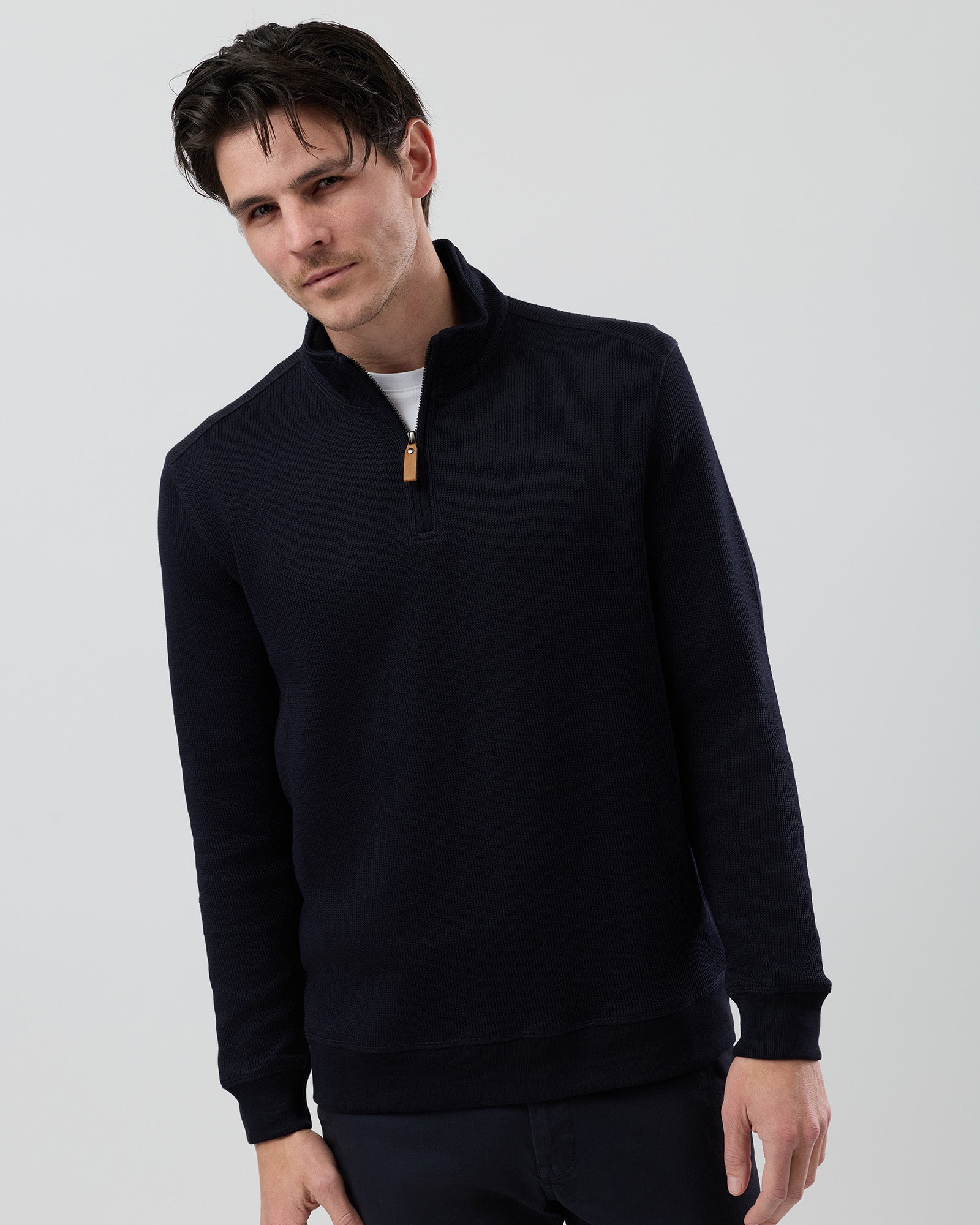 FRENCH RIB HALF ZIP