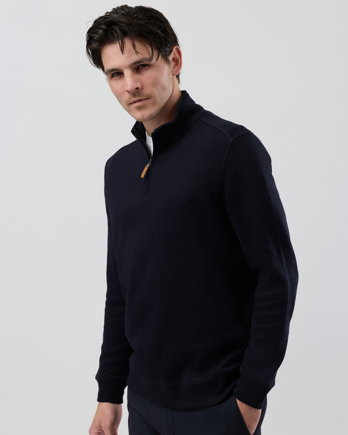 FRENCH RIB HALF ZIP