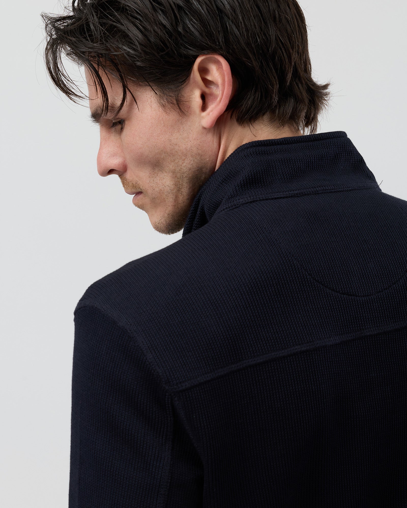 FRENCH RIB HALF ZIP
