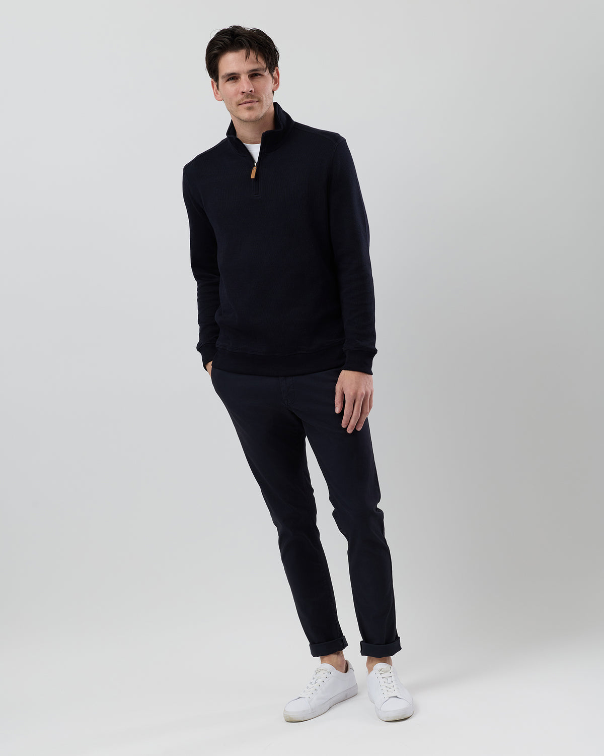FRENCH RIB HALF ZIP