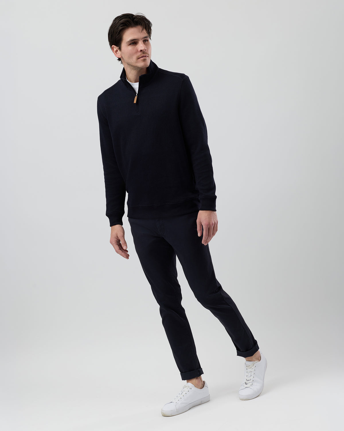 FRENCH RIB HALF ZIP