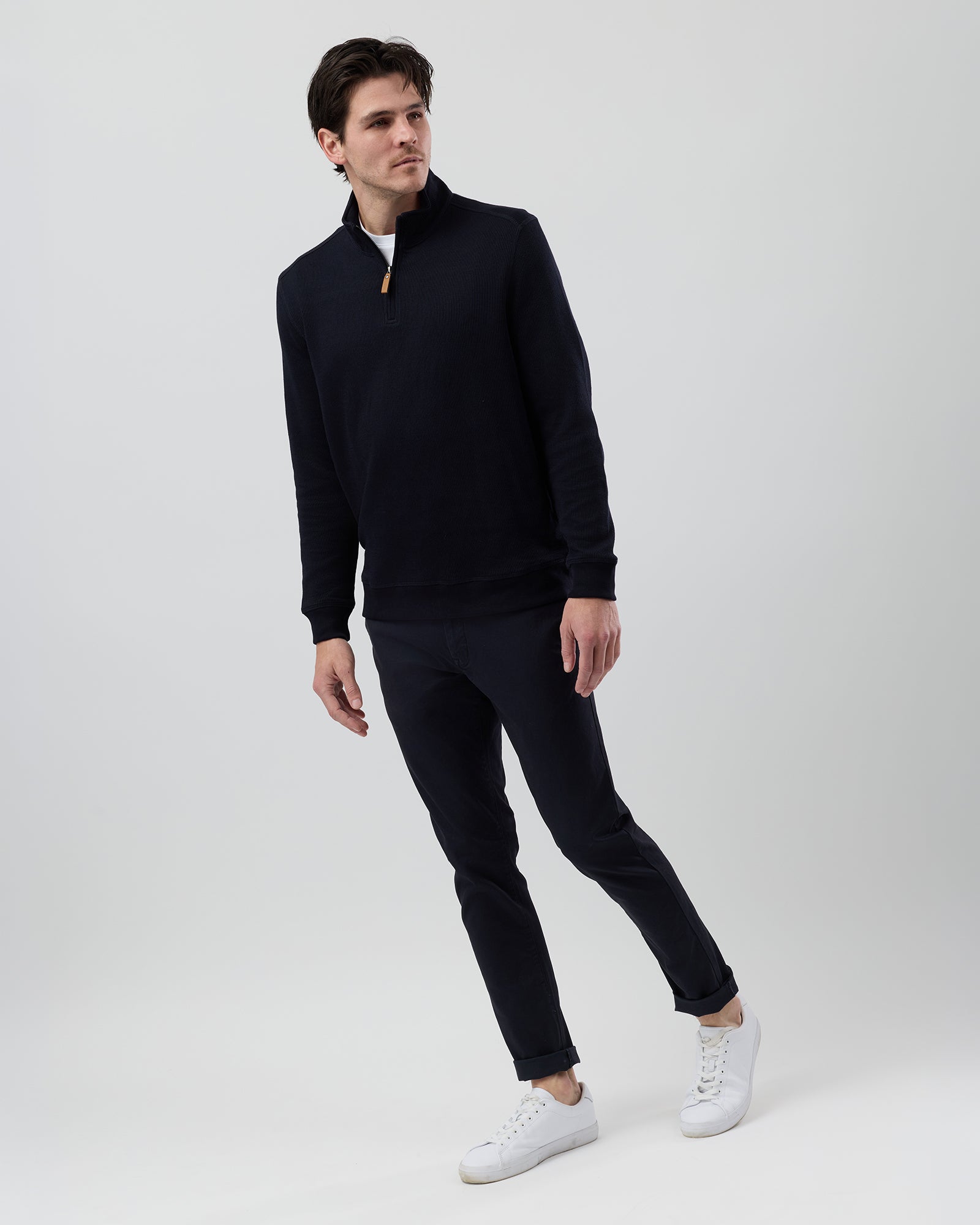 FRENCH RIB HALF ZIP