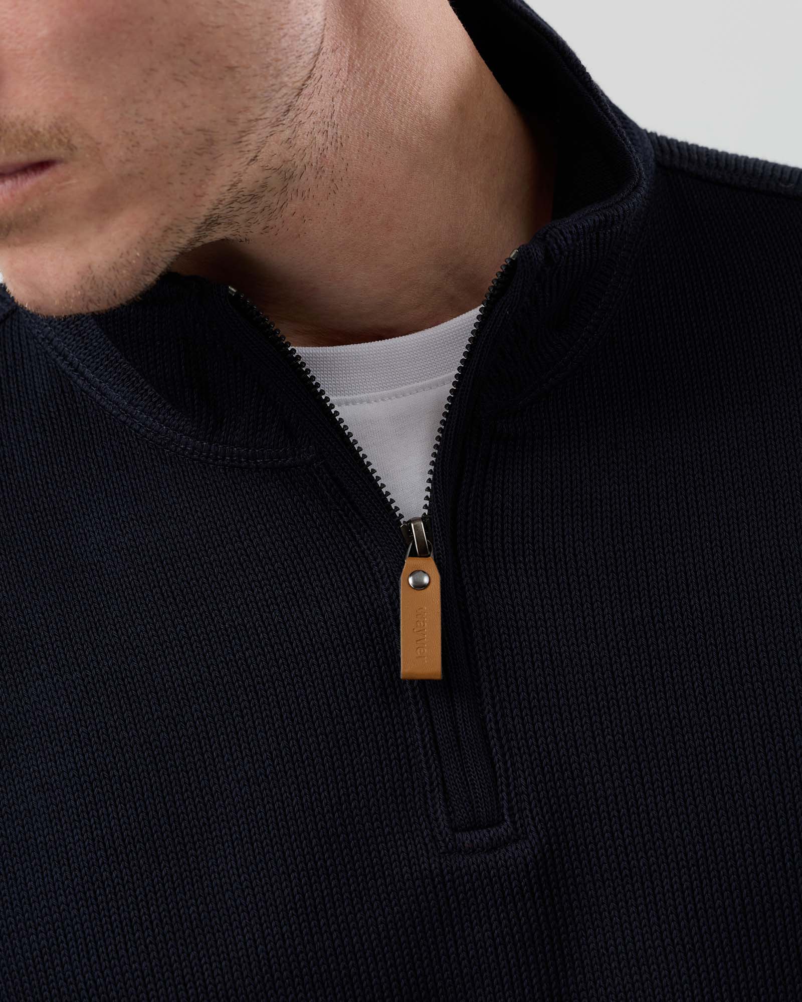 FRENCH RIB HALF ZIP