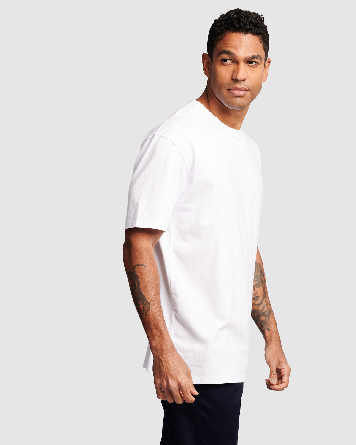 Cotton Oversized White Men's Tee, by Wayver
