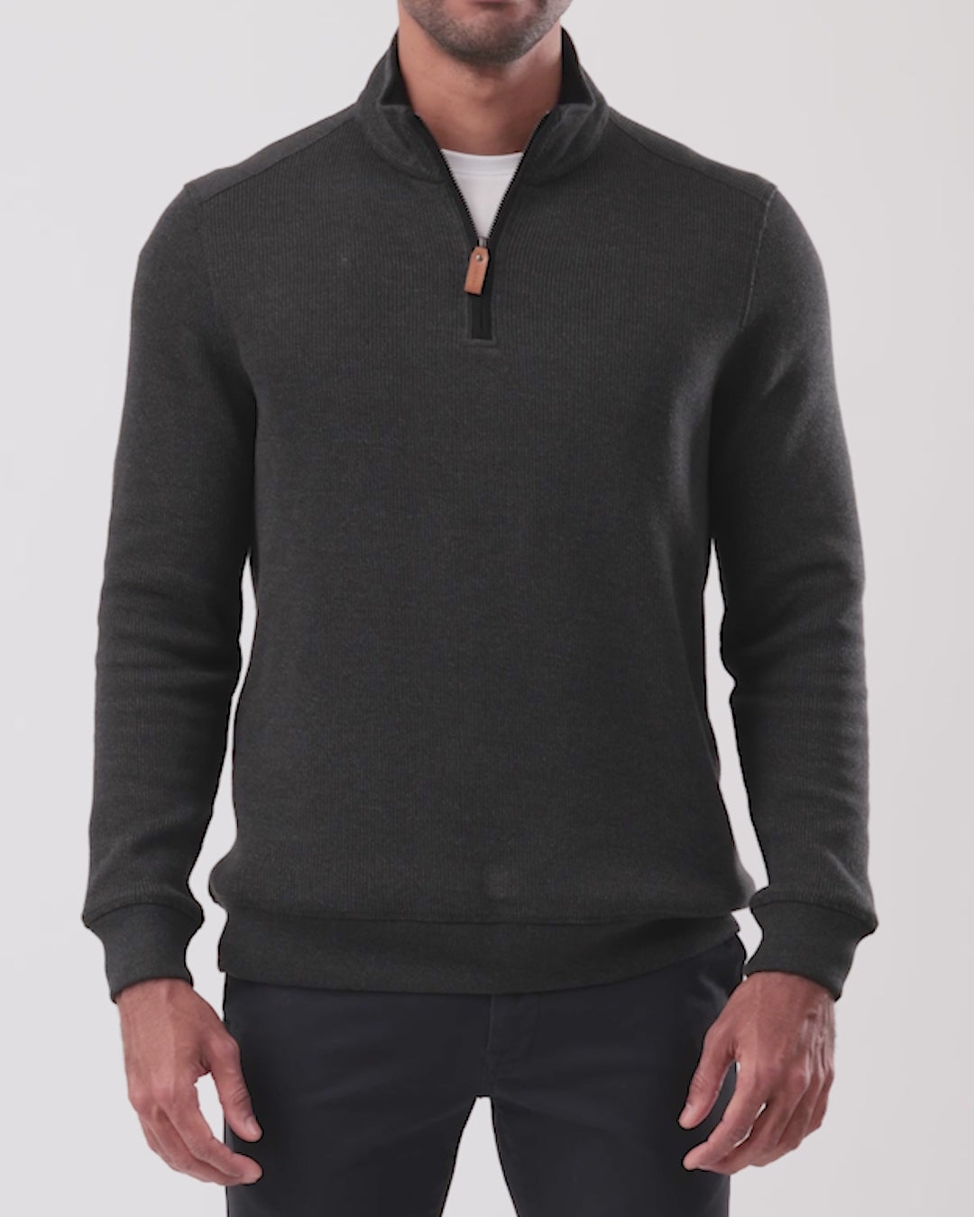 FRENCH RIB HALF ZIP