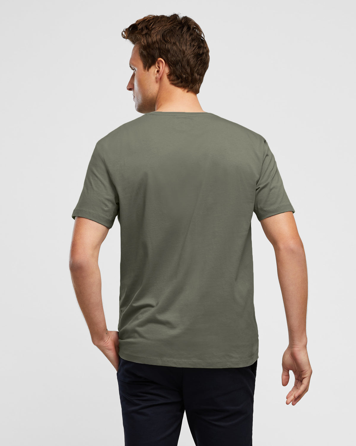 Agave Green Men's Slim Fitting T-Shirt, rear view