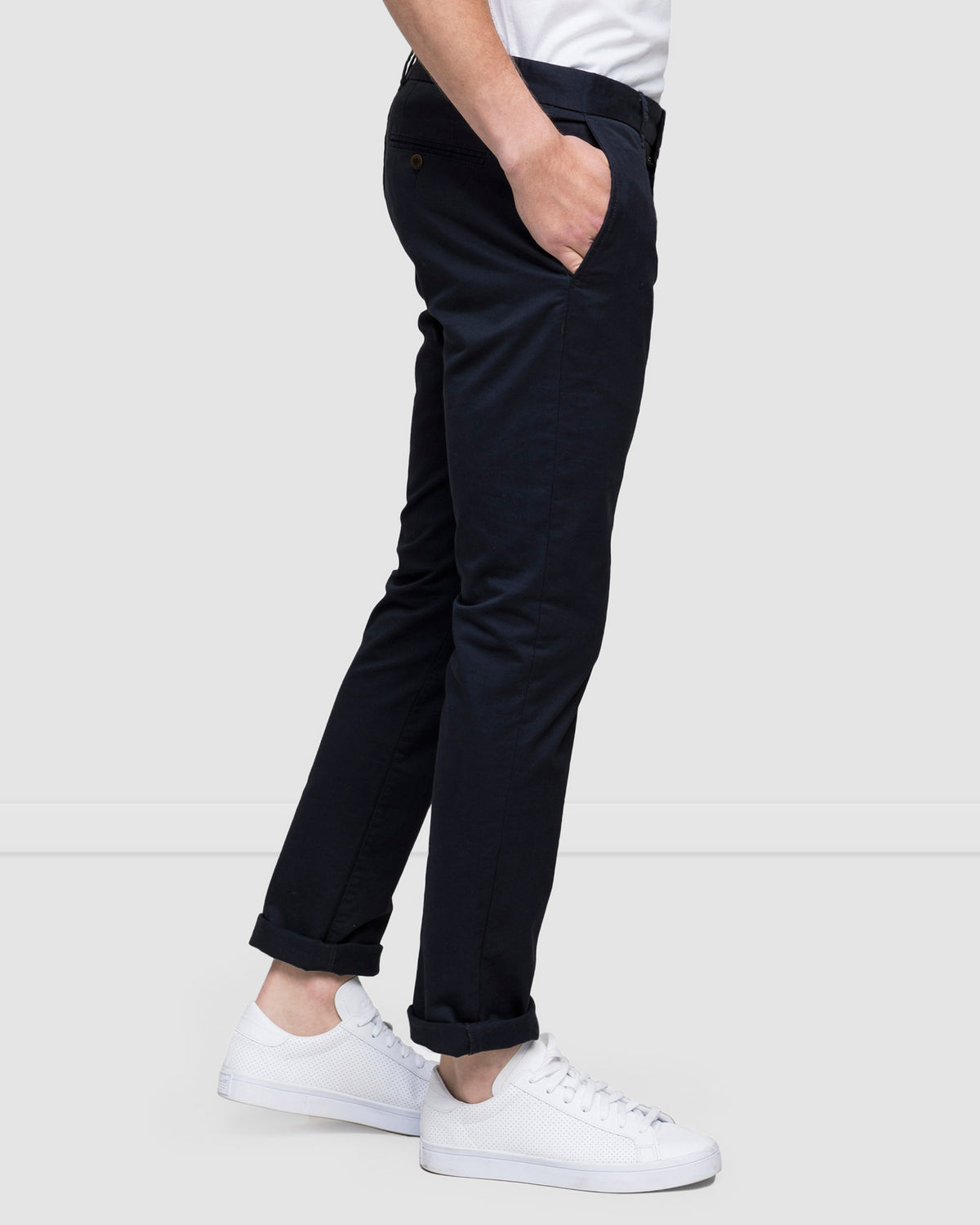 Slim Stretch Chino Pants in Navy, Best Selling Men's Pant on The Iconic, side view