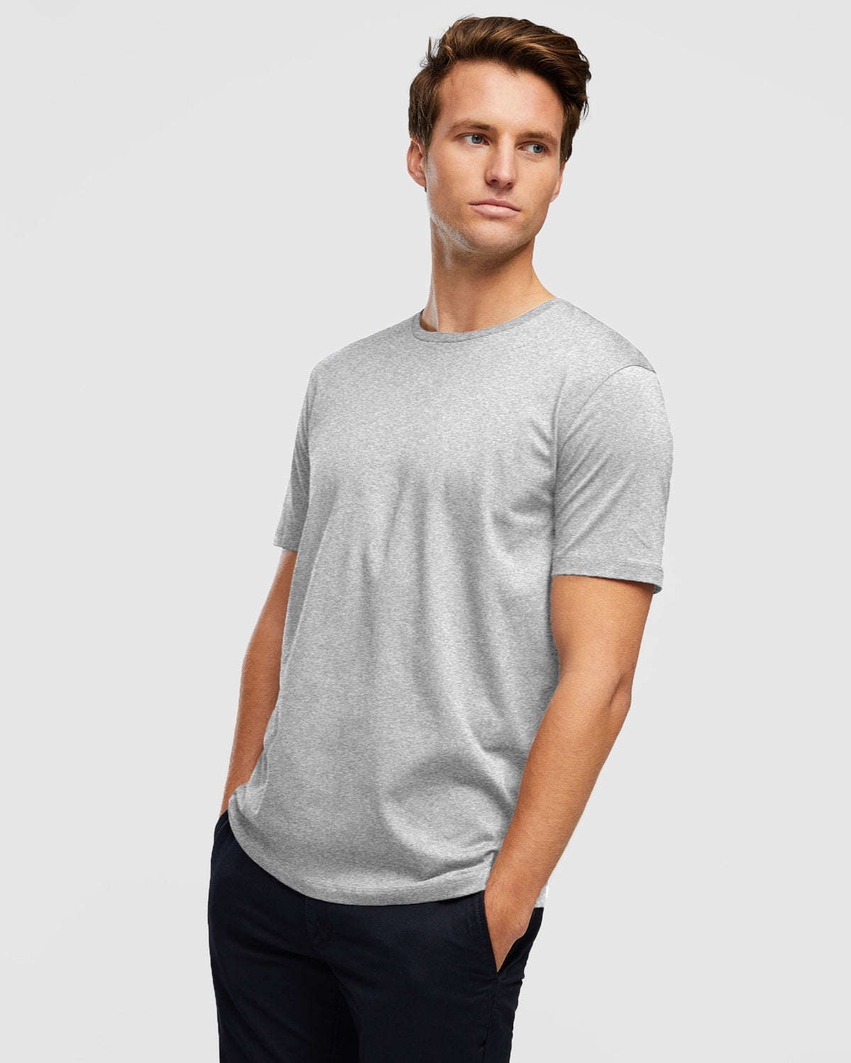 Essential Crew Neck T-Shirt in Light Grey, by Wayver