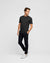 Essential Crew Neck T-Shirt in Charcoal, for men, full body image with model also wearing navy chinos