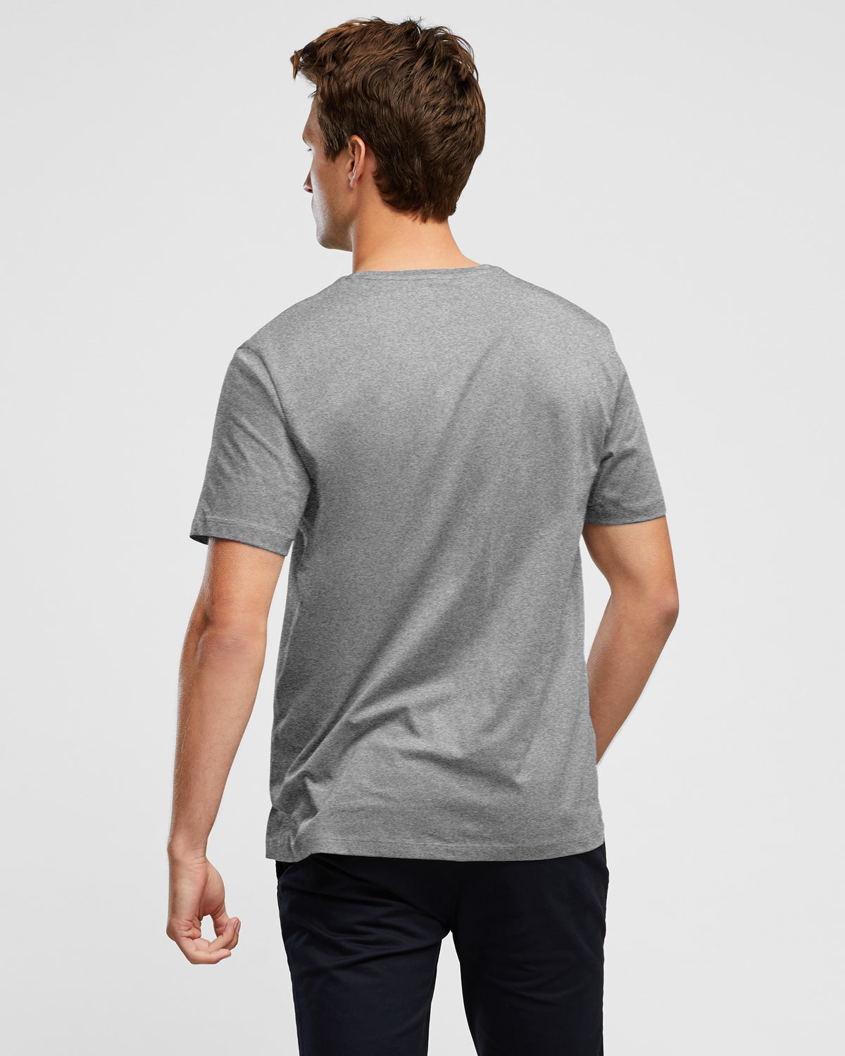 Wayver Everyday Grey Marl Crew T-Shirt, Rear View