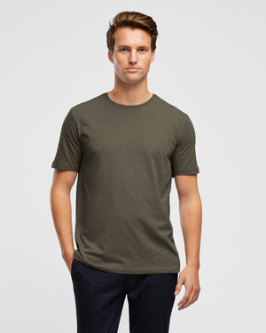 Dark Khaki Green Essential Crew Neck T-Shirt